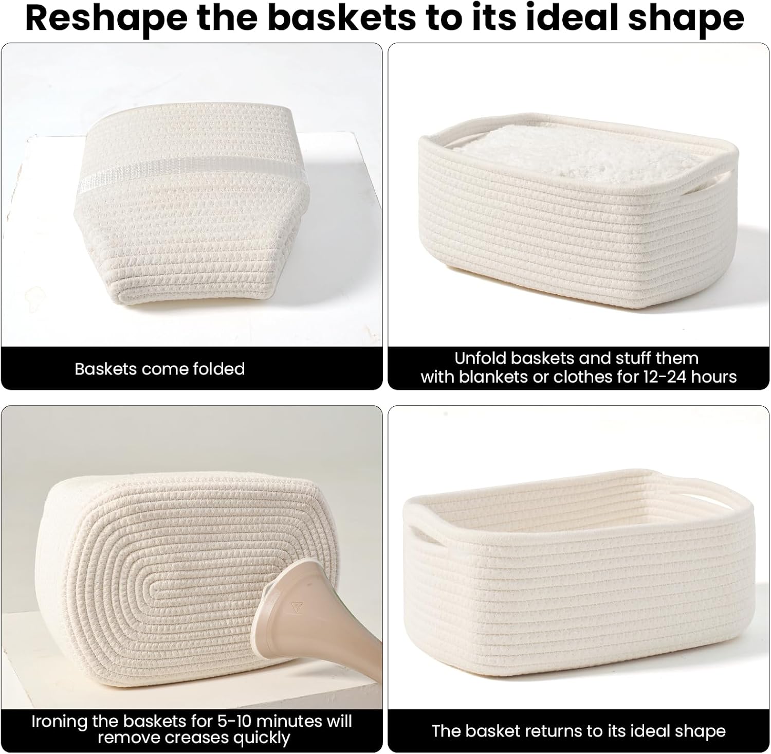 Organizing Baskets / Small Basket for Gifts Empty / 13 x 8.5 x 5.1 / Off White