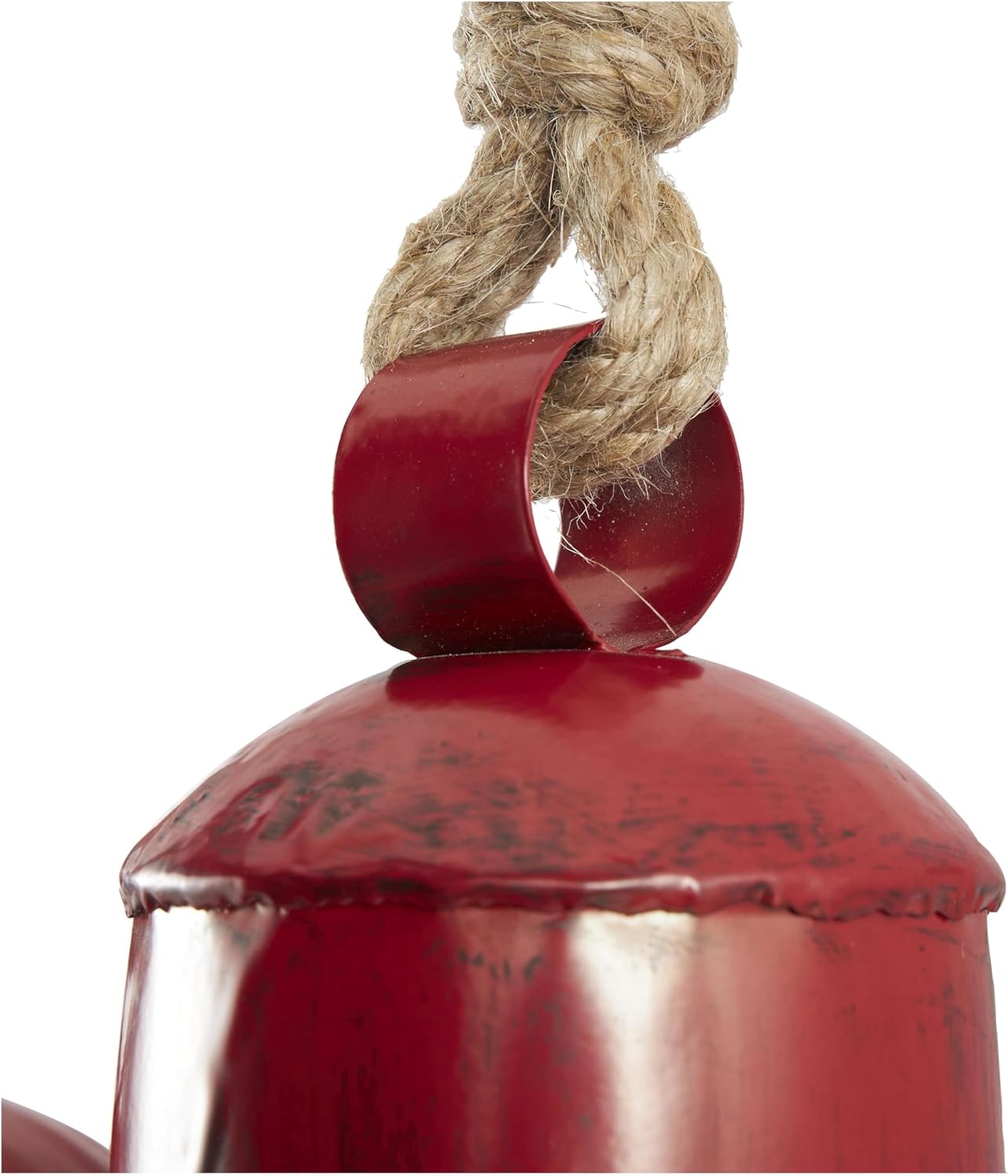Deco 79 Metal Cow Bells, Meditation Bell, Set of 3, 10", 7", 5"H, Red | Indoor metal art Tibetan inspired decorative