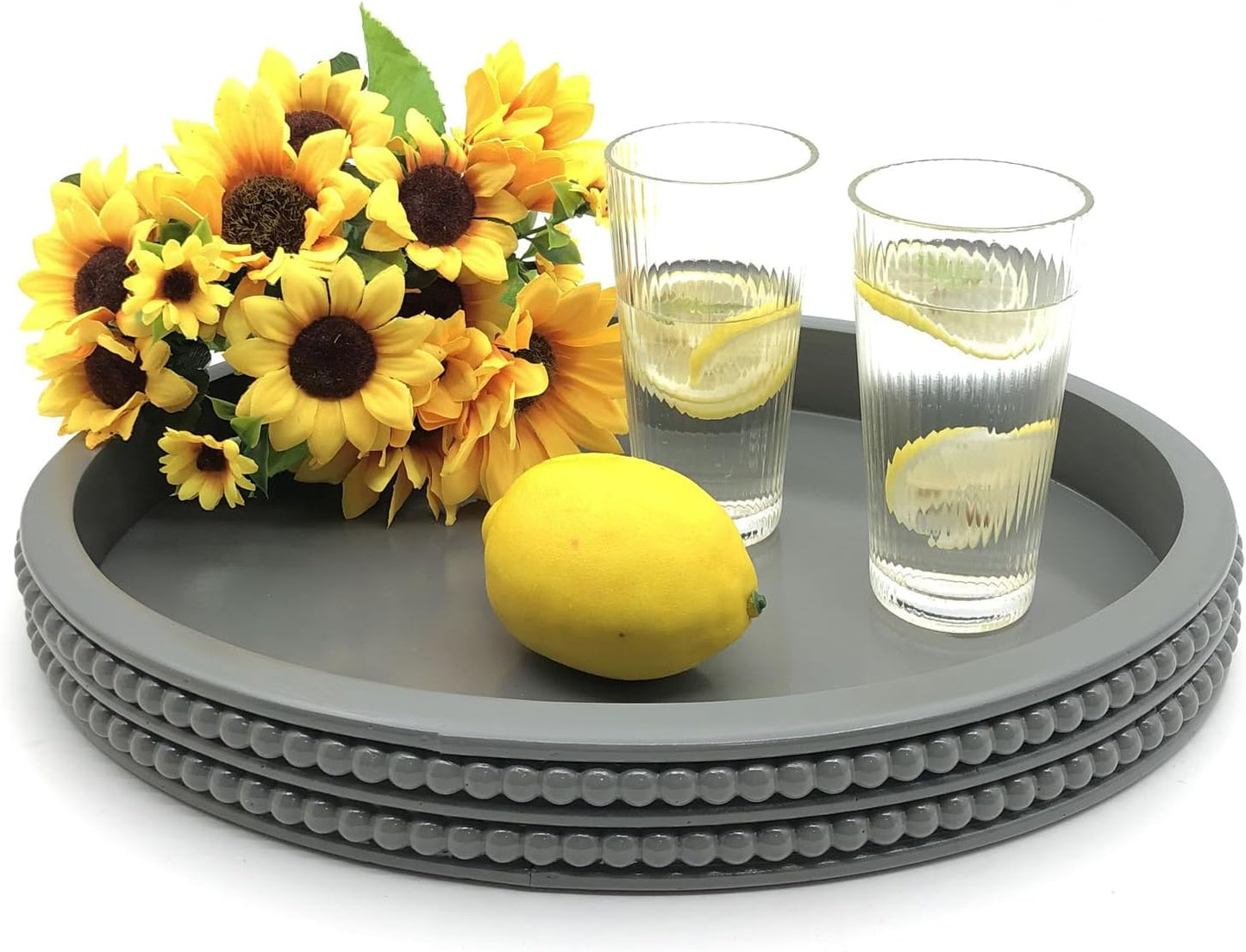 Oval Wooden Tray / Gray