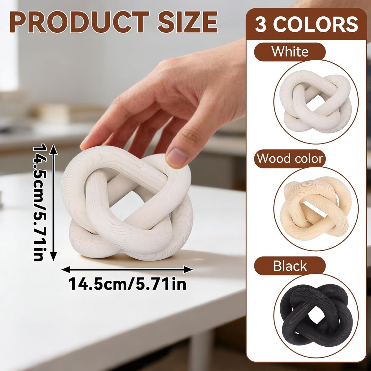 Wood Chain Link Decor / White