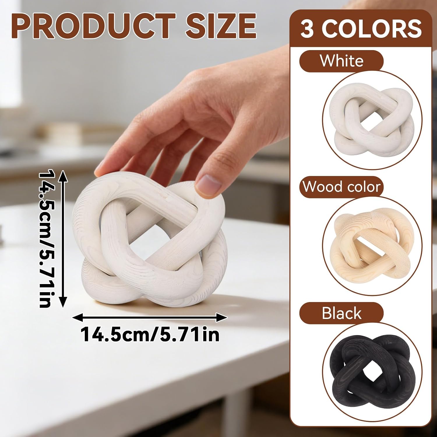 Wood Chain Link Decor / White