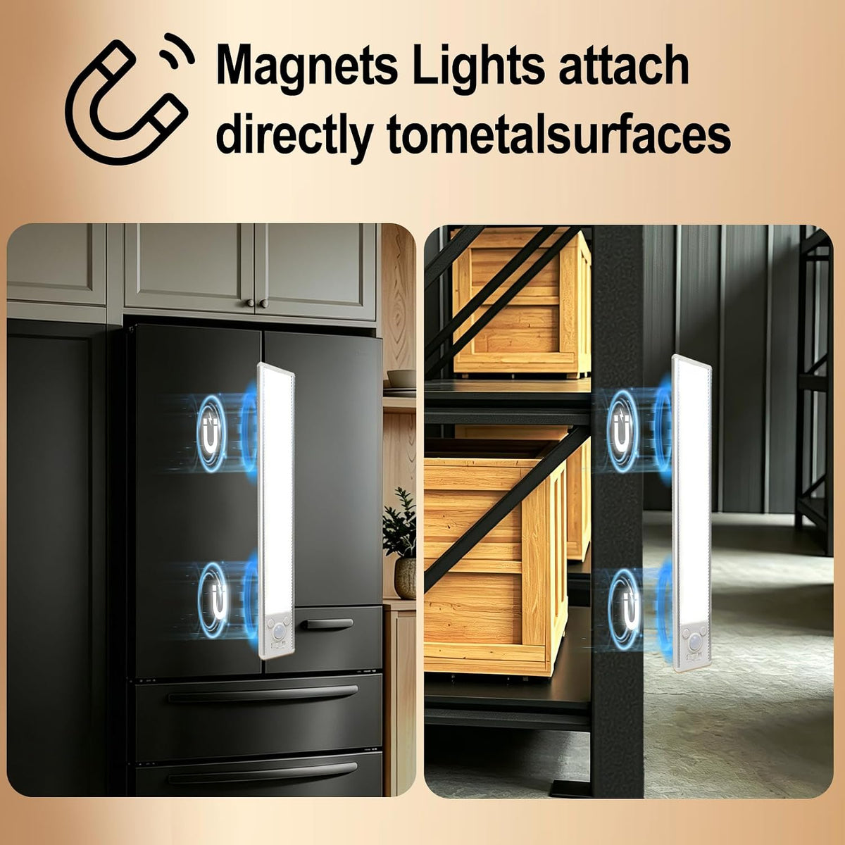 8 inch Under Cabinet Lighting Wireless,6 Pack Rechargeable Motion Sensor Light Indoor,Magnetic Closet Lights，with 3