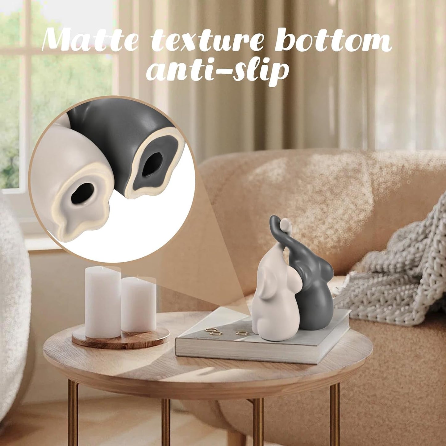 Elephant Statues Home Decor Small Figurines Home Ceramic Decor Sisterhood Elephant Ornament