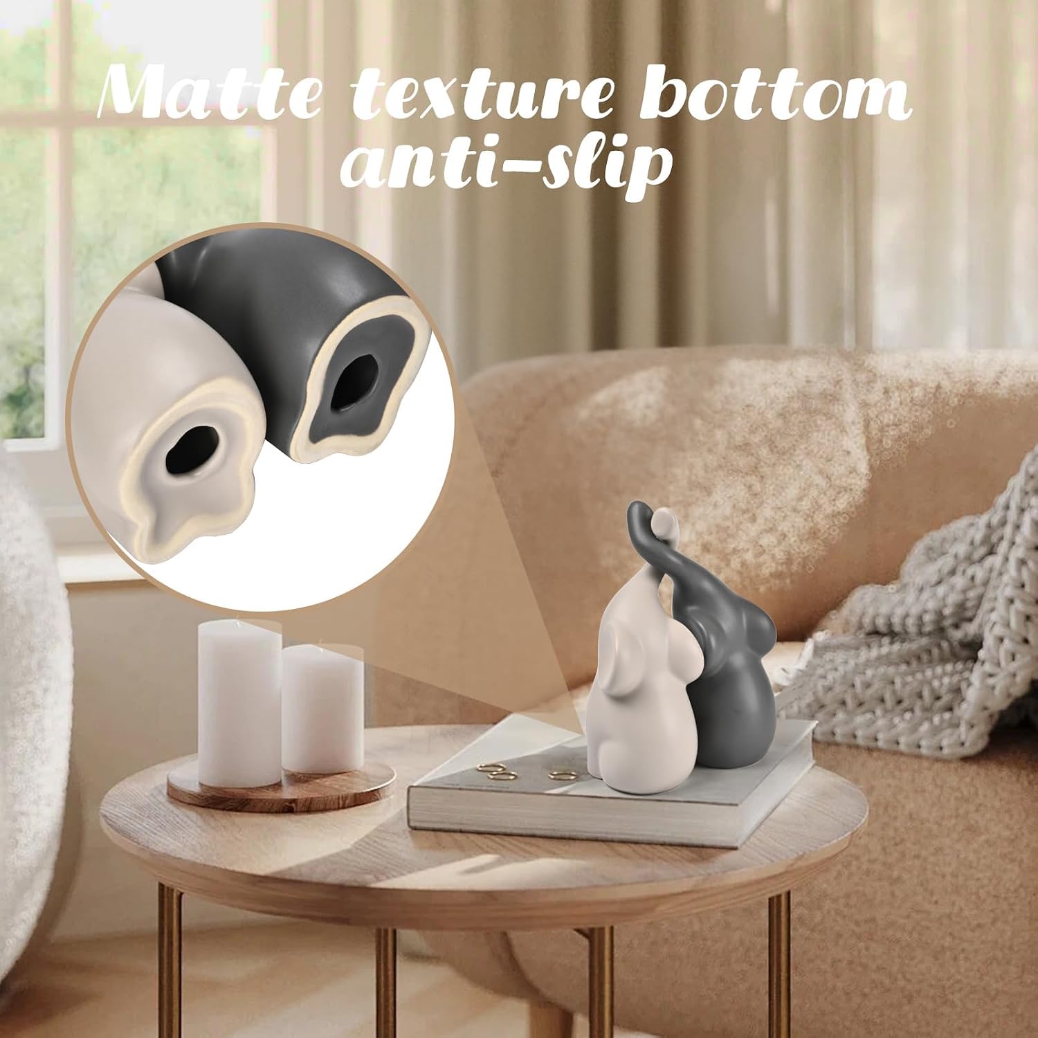 Elephant Statues Home Decor Small Figurines Home Ceramic Decor Sisterhood Elephant Ornament