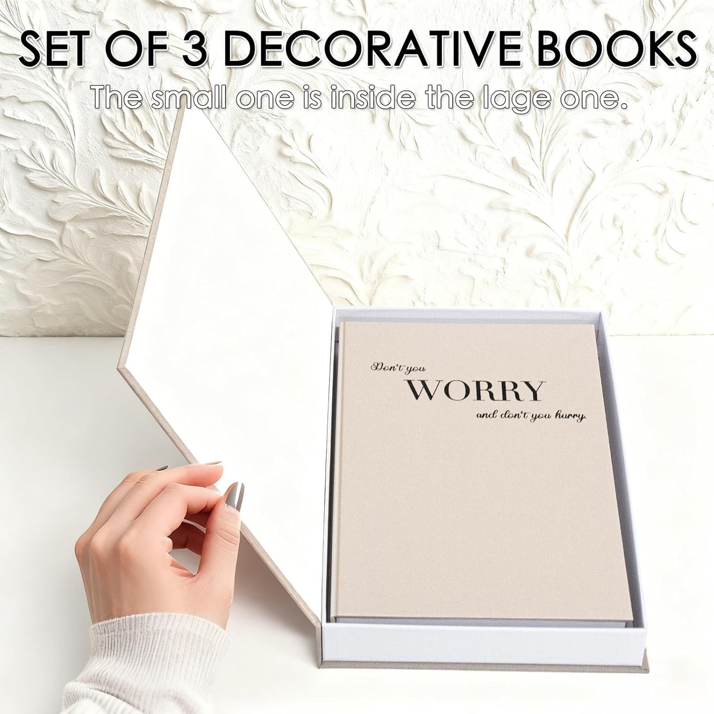Linen Faux Books / Farmhouse / Set of 3