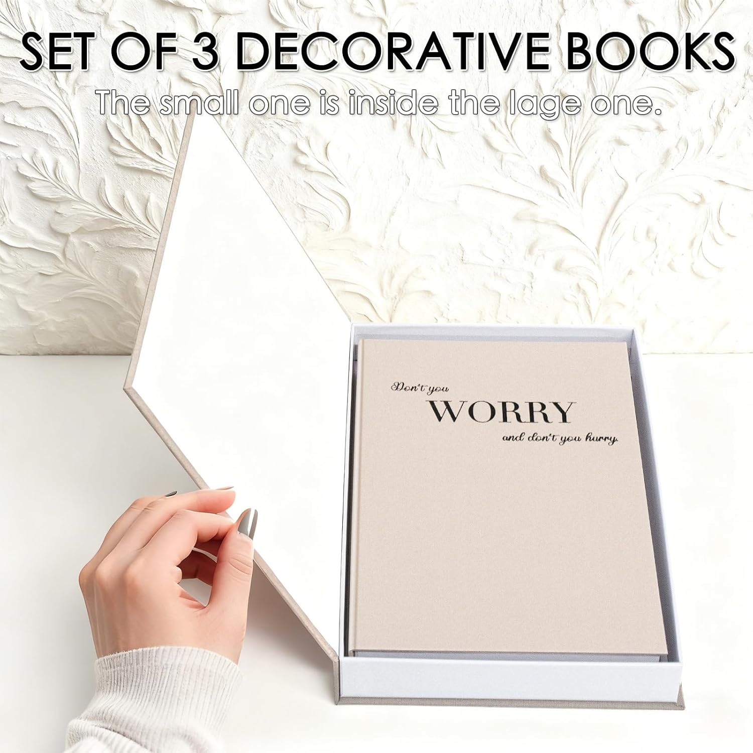 Linen Faux Books / Farmhouse / Set of 3