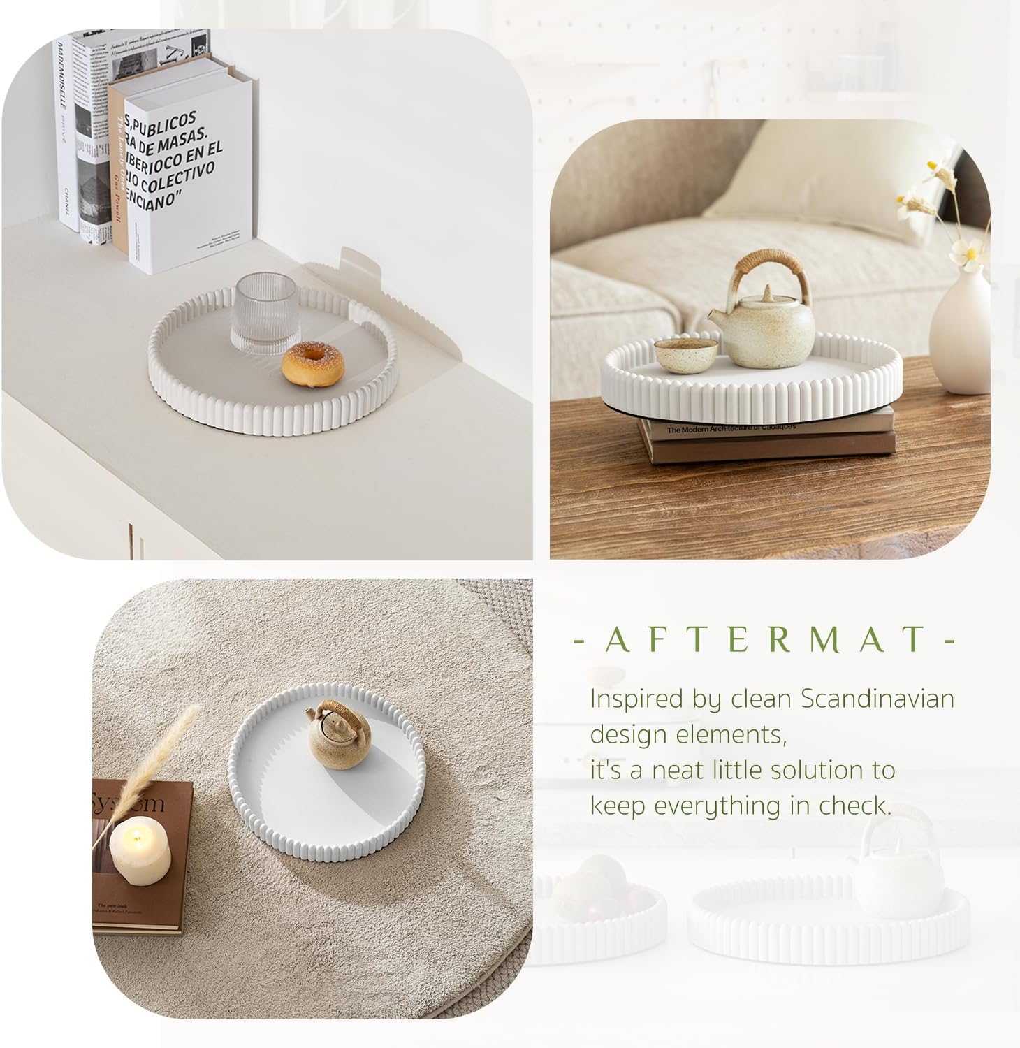 Coffee Table Tray / White / Set of 11