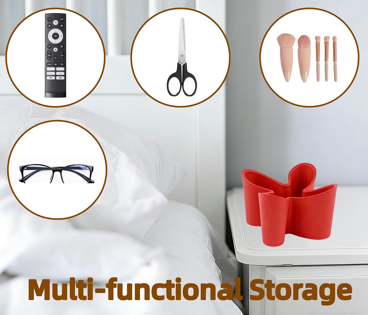 Flower Shape Remote Control Holder / Red