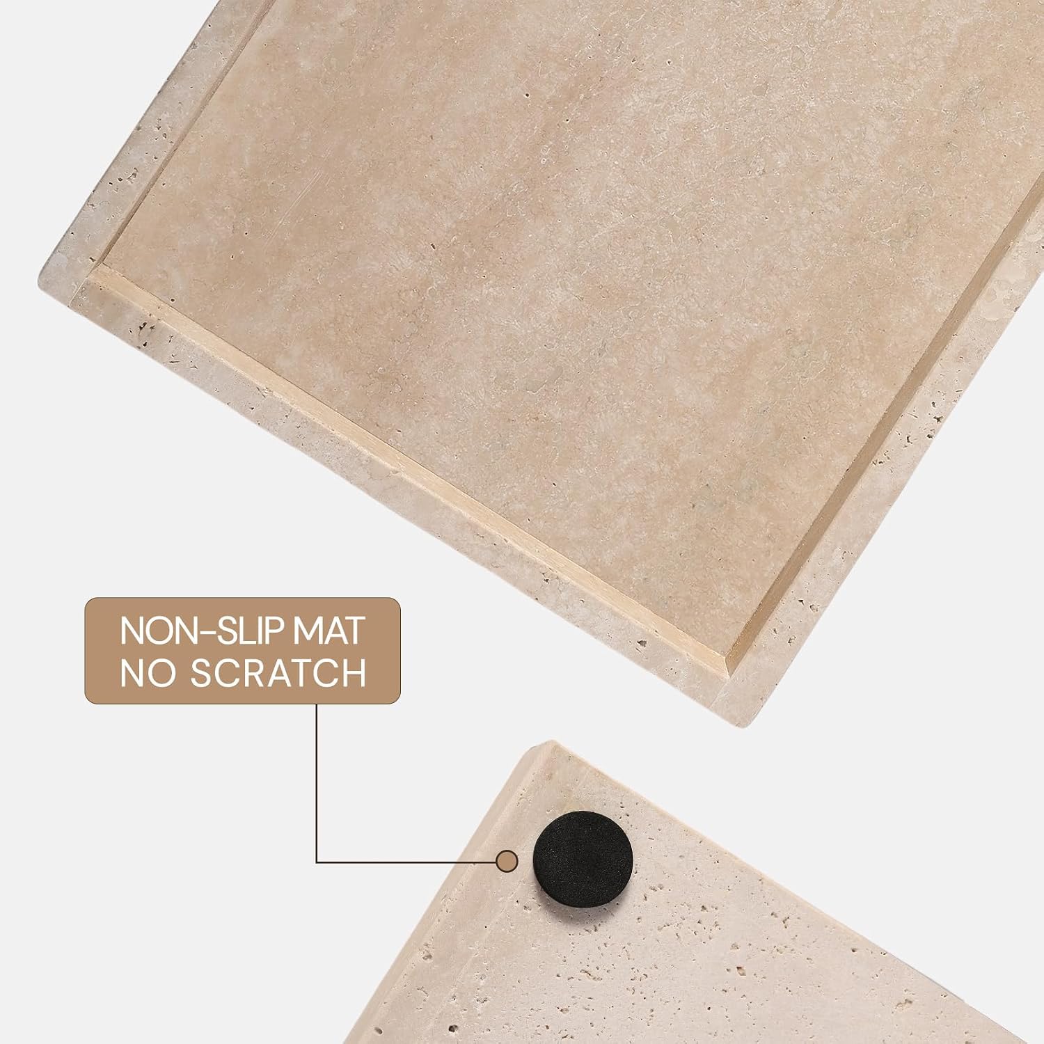 Travertine Tray / Perfume Candle Storage / Roman Travertine / 12 x 8 / Natural