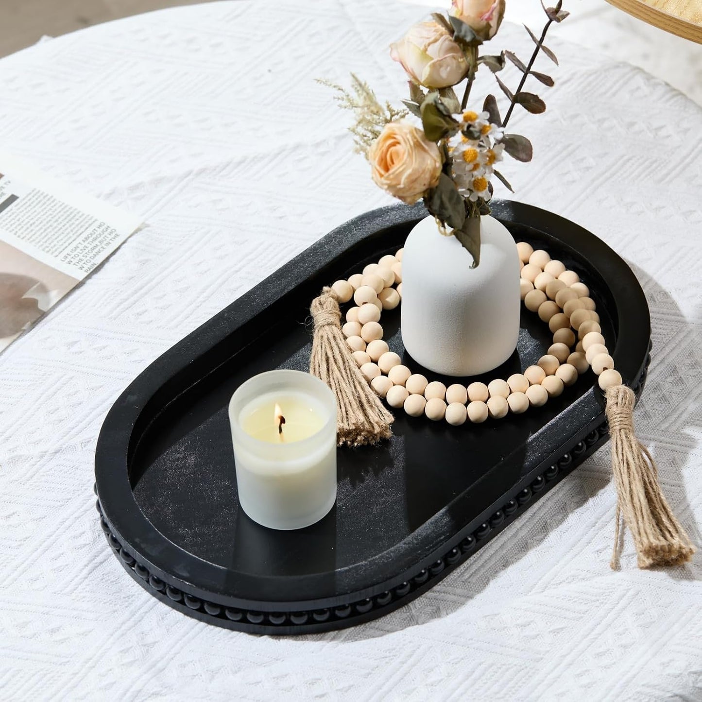 Wood Decorative Tray / Black