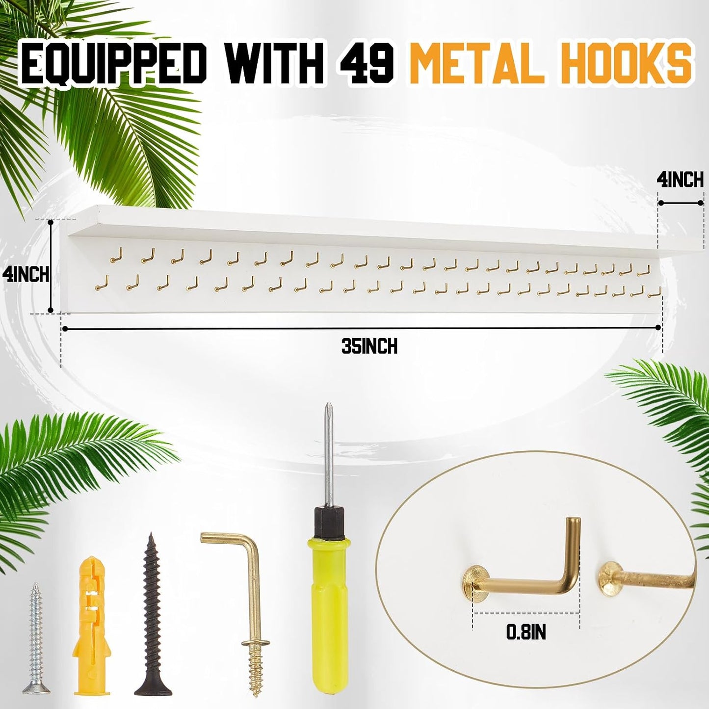 Wooden Medal Hanger Display Trophy Holder Shelf with 25/37/49/65/83 Hooks Wall Mount Ribbon Holder Gift for Gymnastics