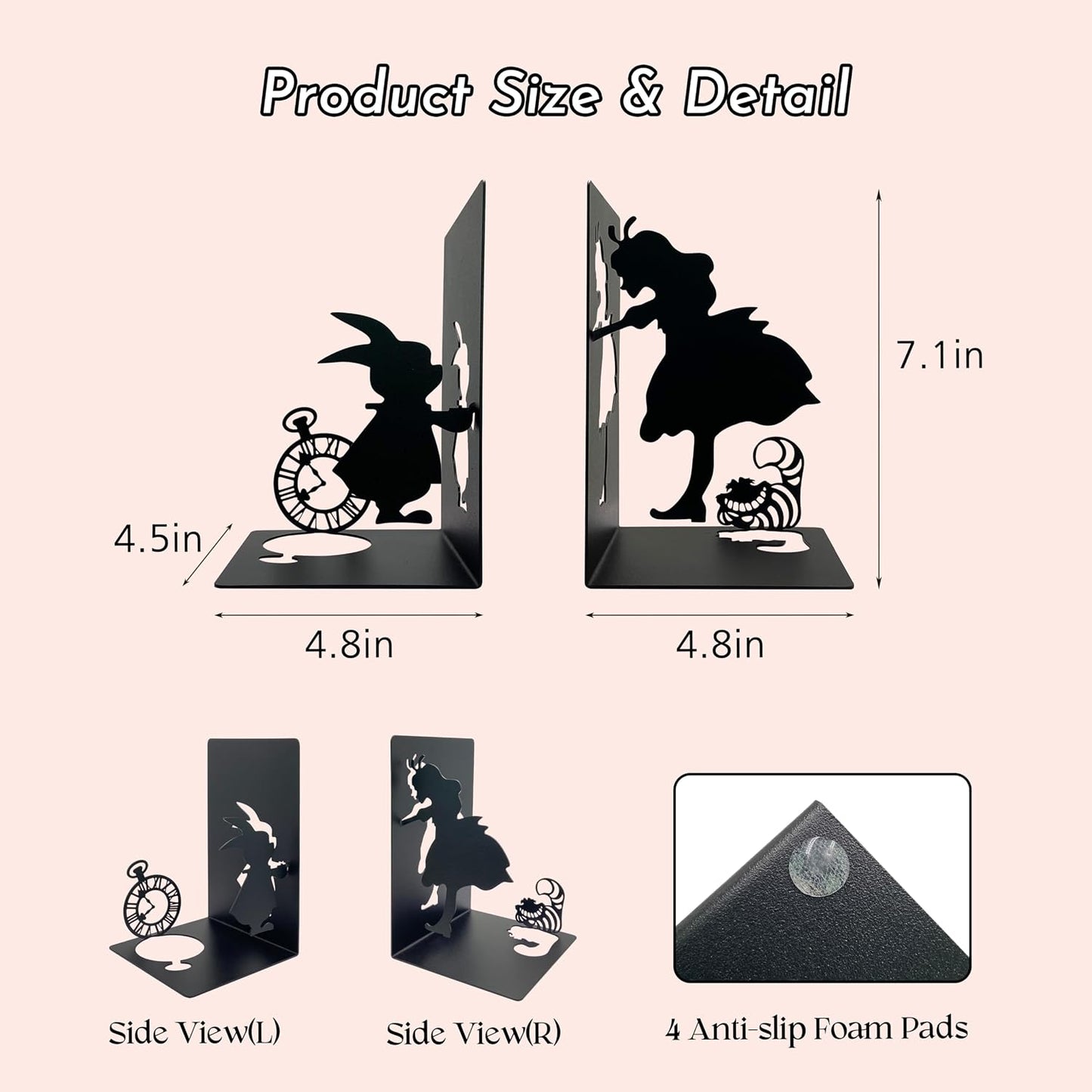 Metal Wonderland Bookends / Alice Decorative Bookends