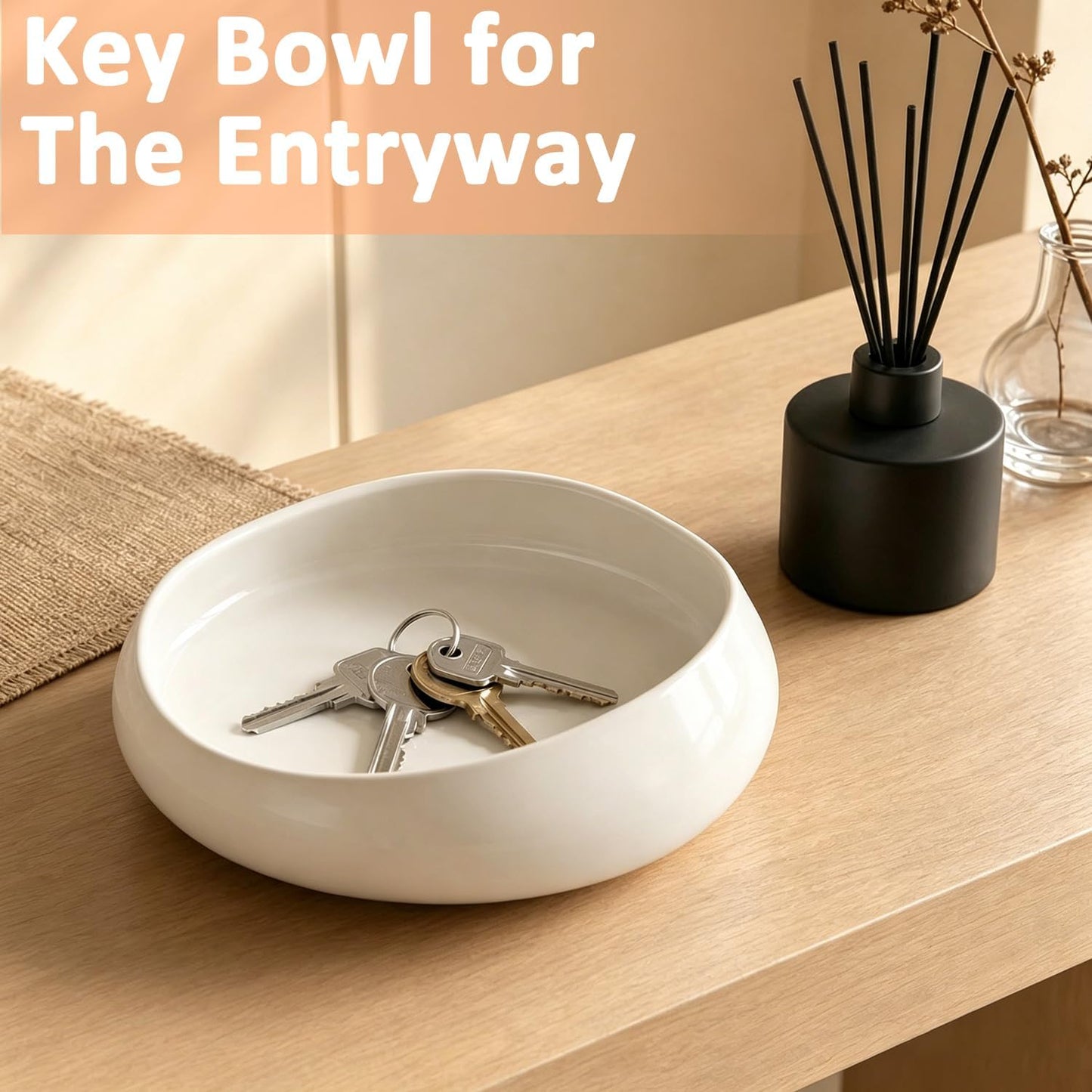 Ceramic Fruit Bowl / White / 8 Inch