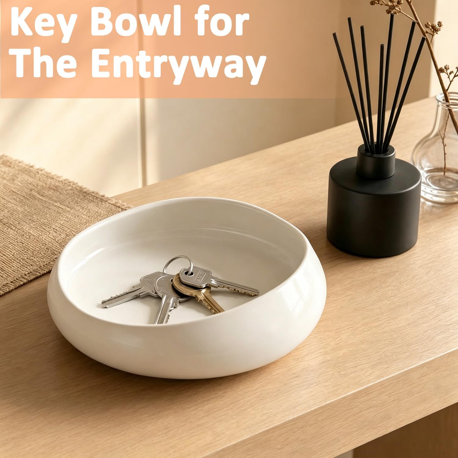Ceramic Fruit Bowl / White / 8 Inch