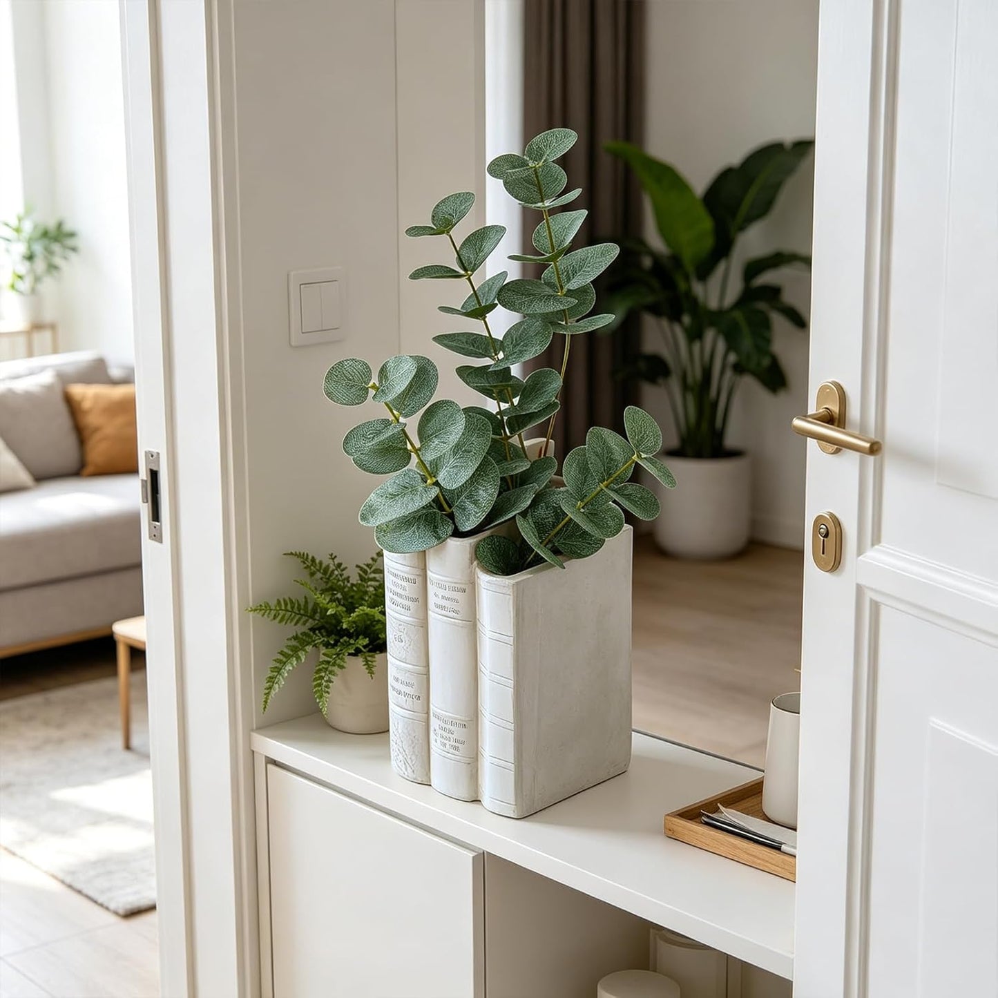 Book Shaped Vase for Flowers / Cream-vase
