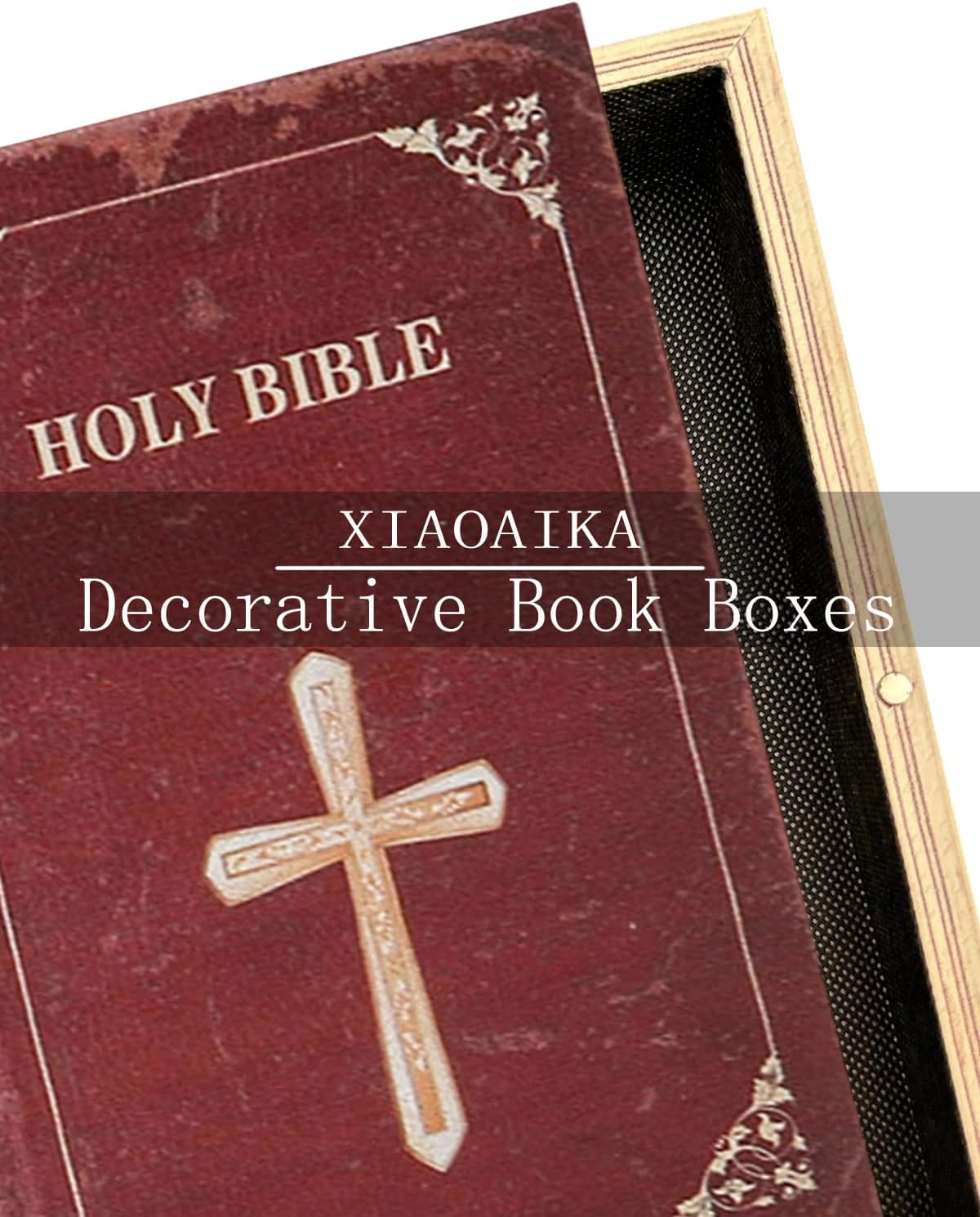 Wooden Book Box / 3 x Holy Bible / Set of 3