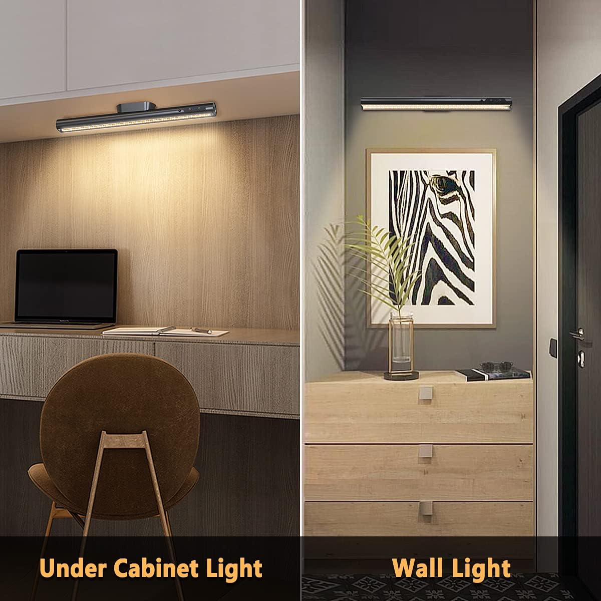 Rechargeable Magnetic LED Light Bar, 4000mAh Wireless Closet Light | Under Cabinet Lighting, Battery Powered Operated