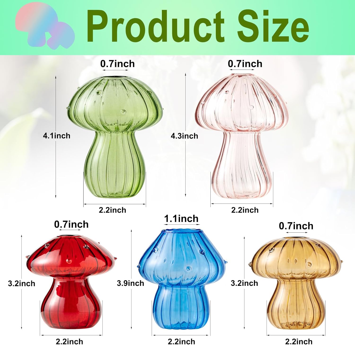 Mushroom Vases / Mushroom Propagation Vase / Set of 5