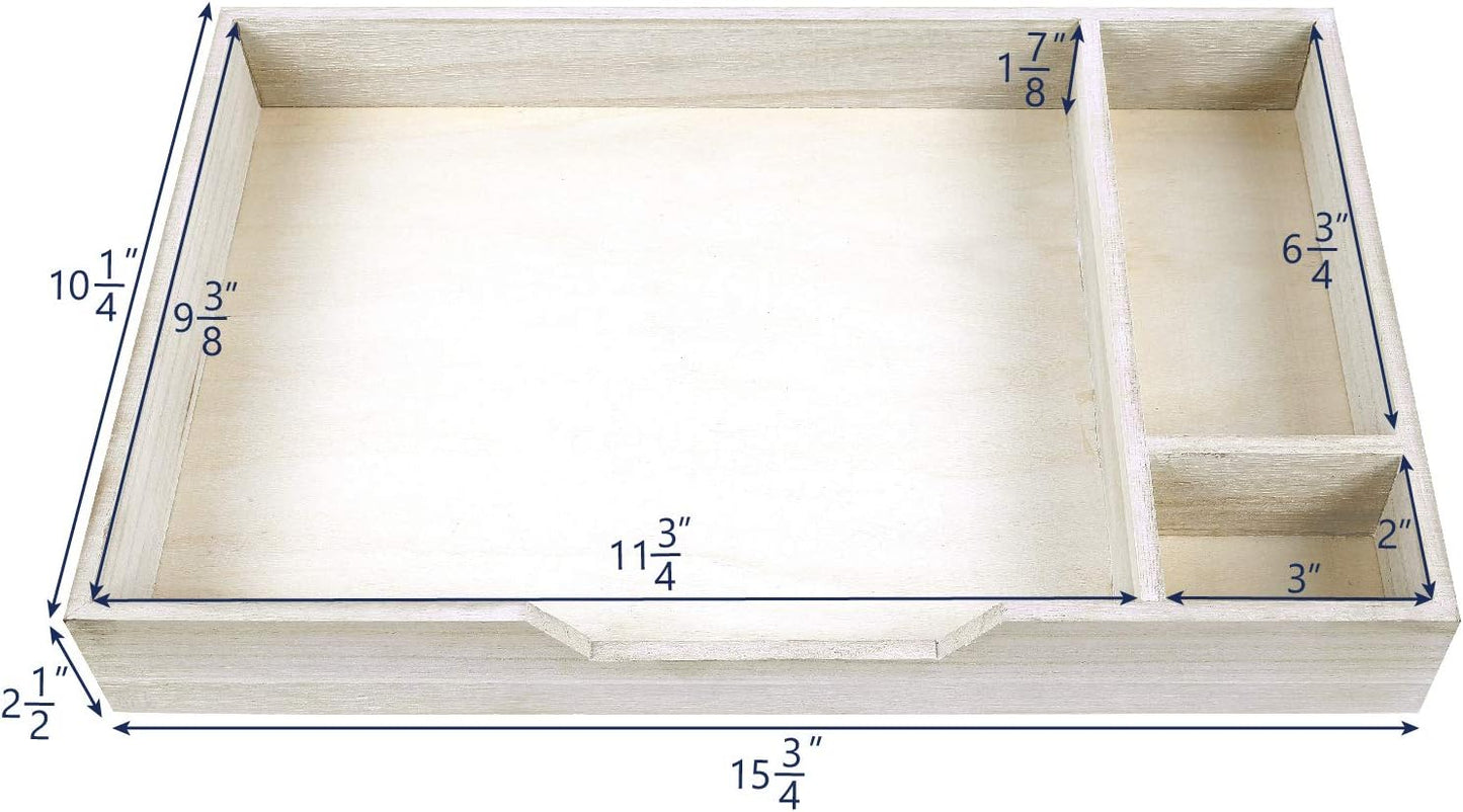 Wooden 2 Tier Monitor Stand / White