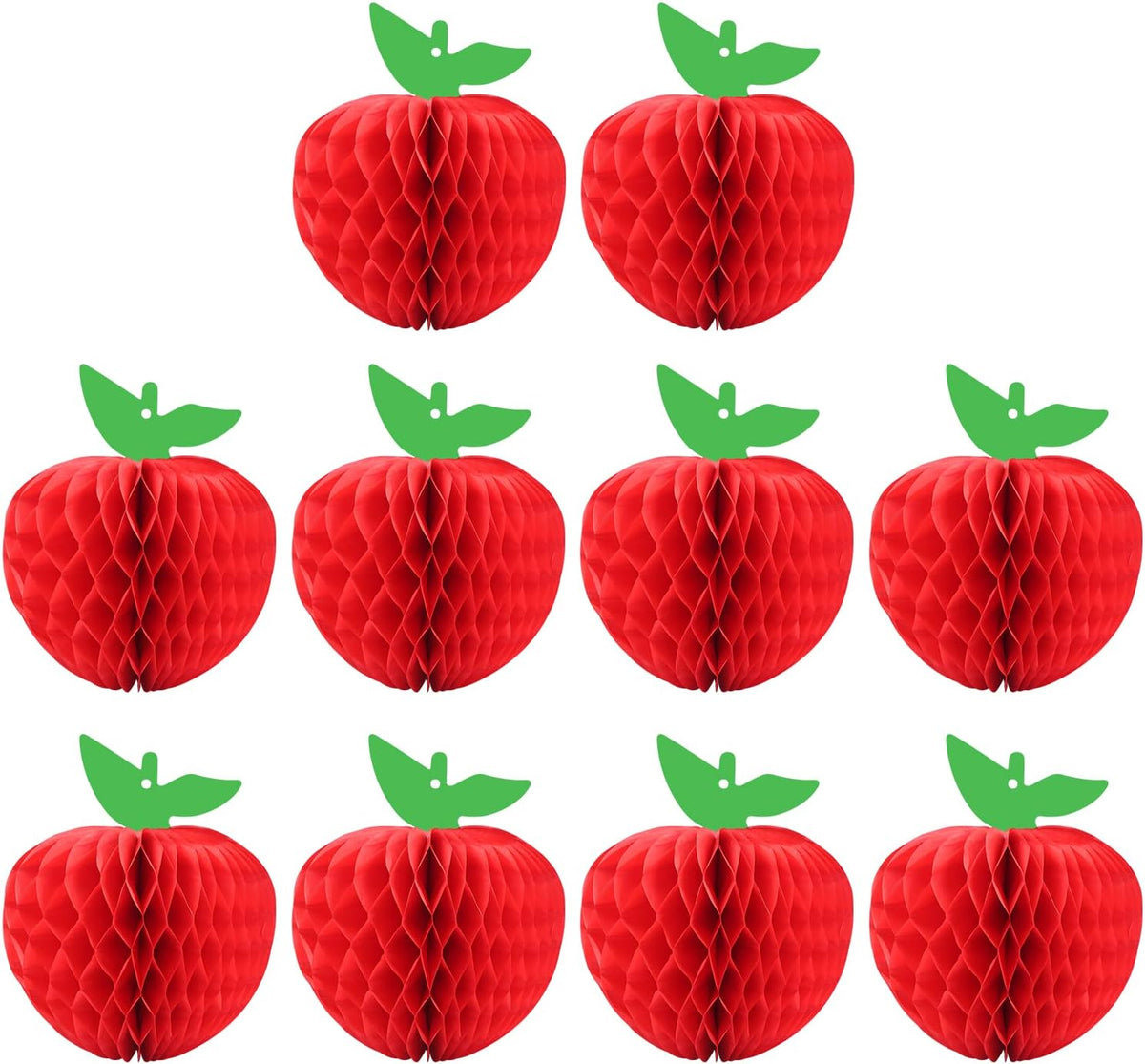 10 Packs Honeycomb Tissue Paper Apple Kalolary Back to School Hanging Apple