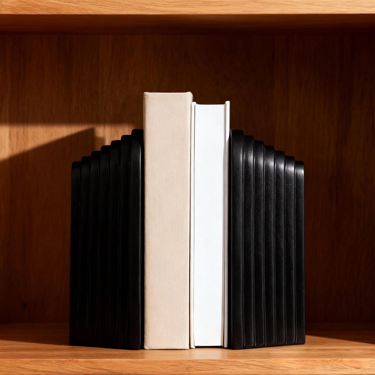 Modern Matte Decorative Book Ends / Black