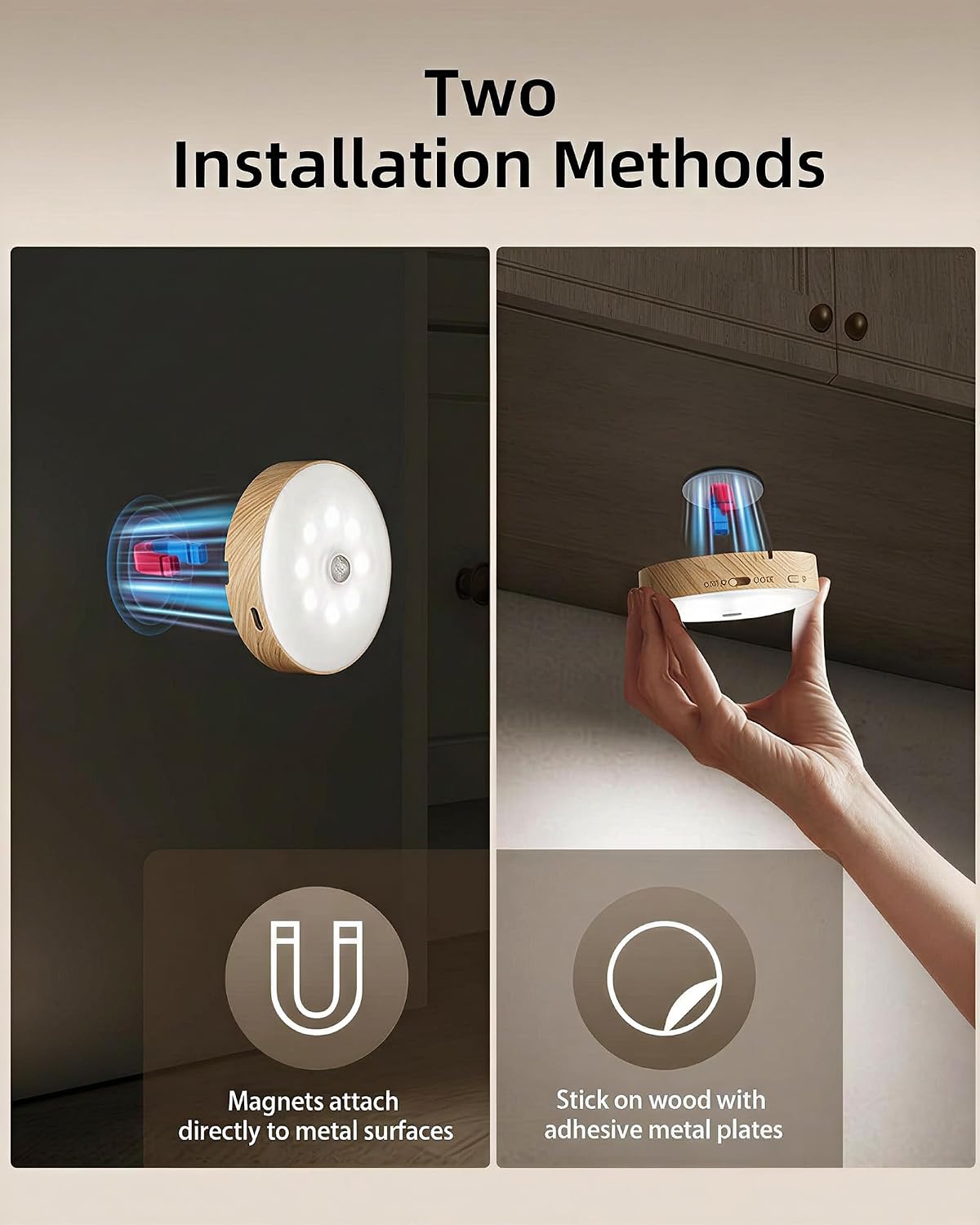 EZVALO Under Cabinet Lighting, 1000mAh Rechargeable Puck Lights with Remote, 3 Color Temps & 12 RGB Motion Sensor