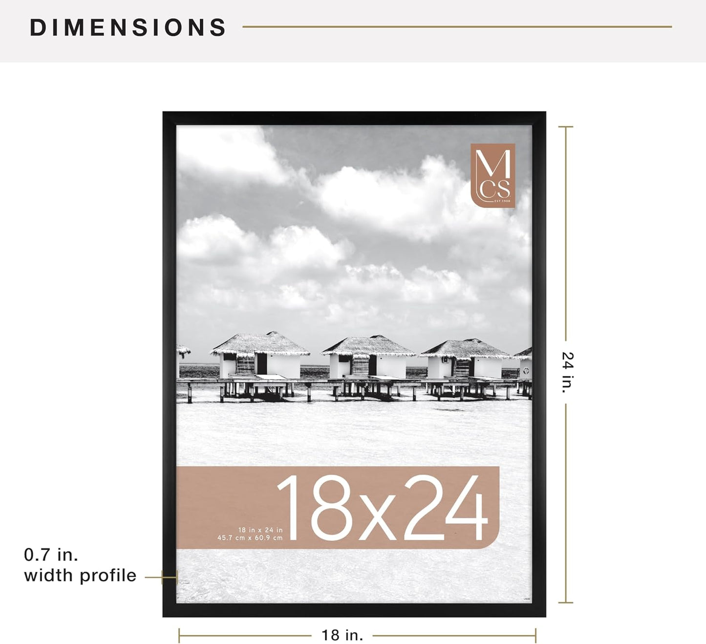 MCS Foundation Poster Frame, 18x24, Black Traditional, 1-Pack | Foundation Collection Poster Frame For Photos & Art