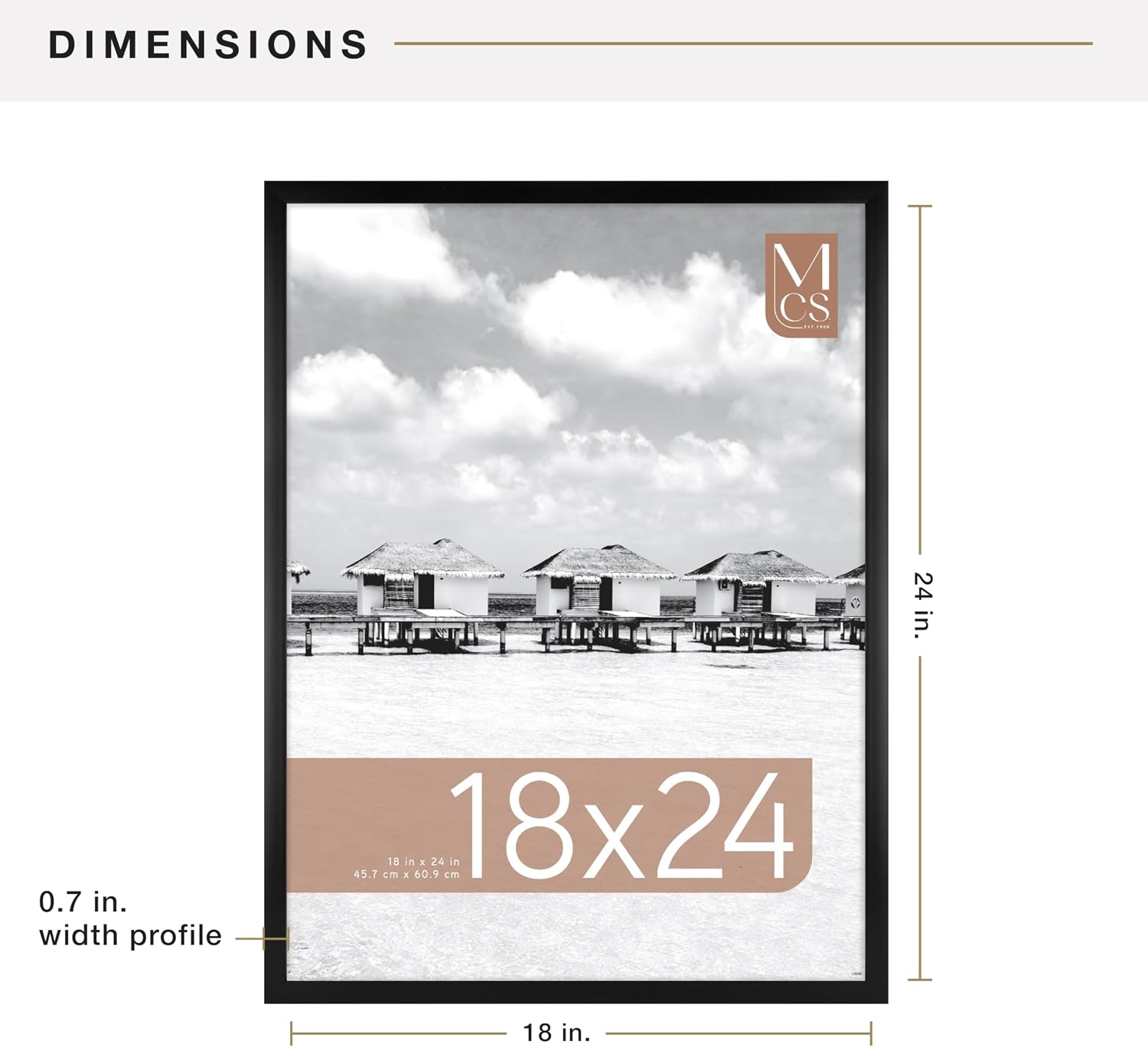 MCS Foundation Poster Frame, 18x24, Black Traditional, 1-Pack | Foundation Collection Poster Frame For Photos & Art