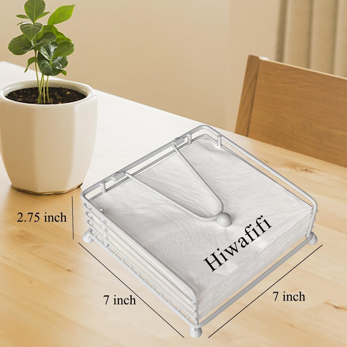 Napkin Holder / Square Cocktail Paper Holder of Elegant / White