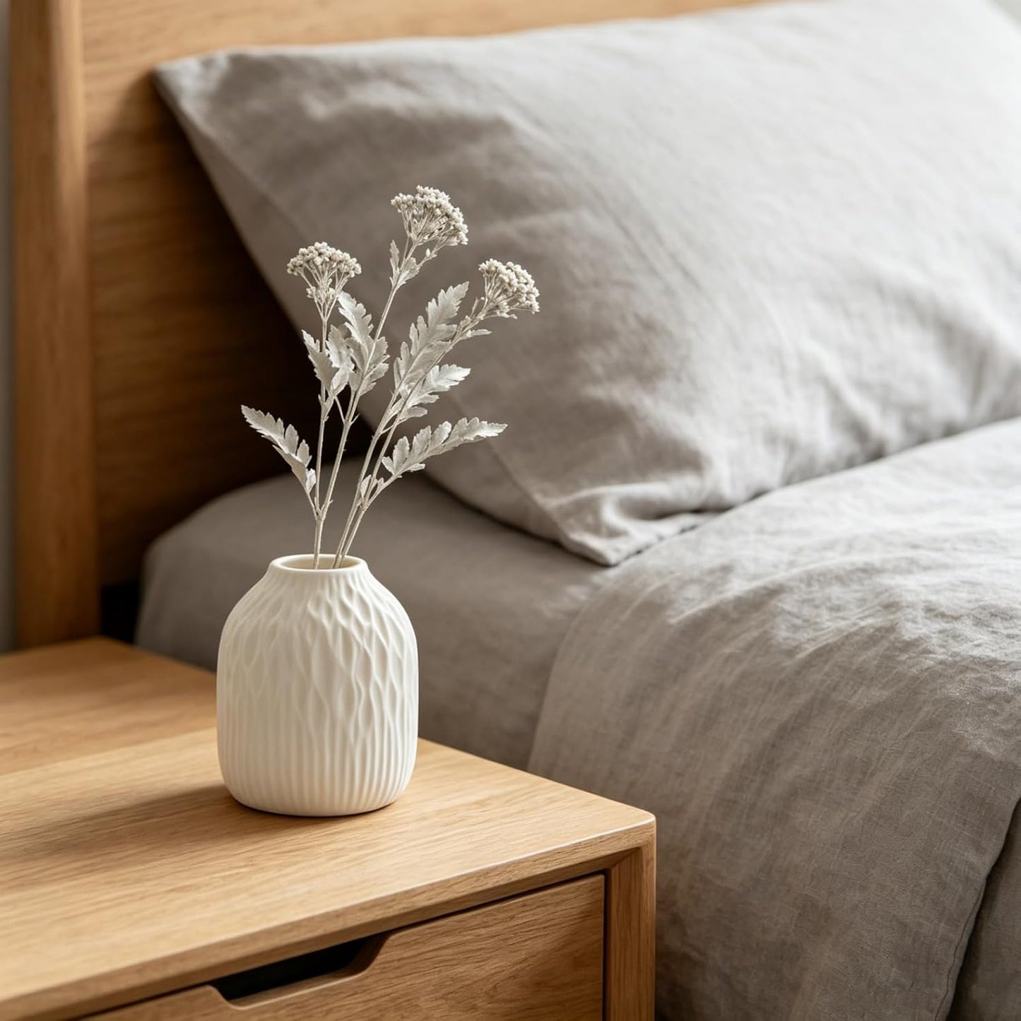 Ceramic Flower Vase / White / Small / 6 Inch