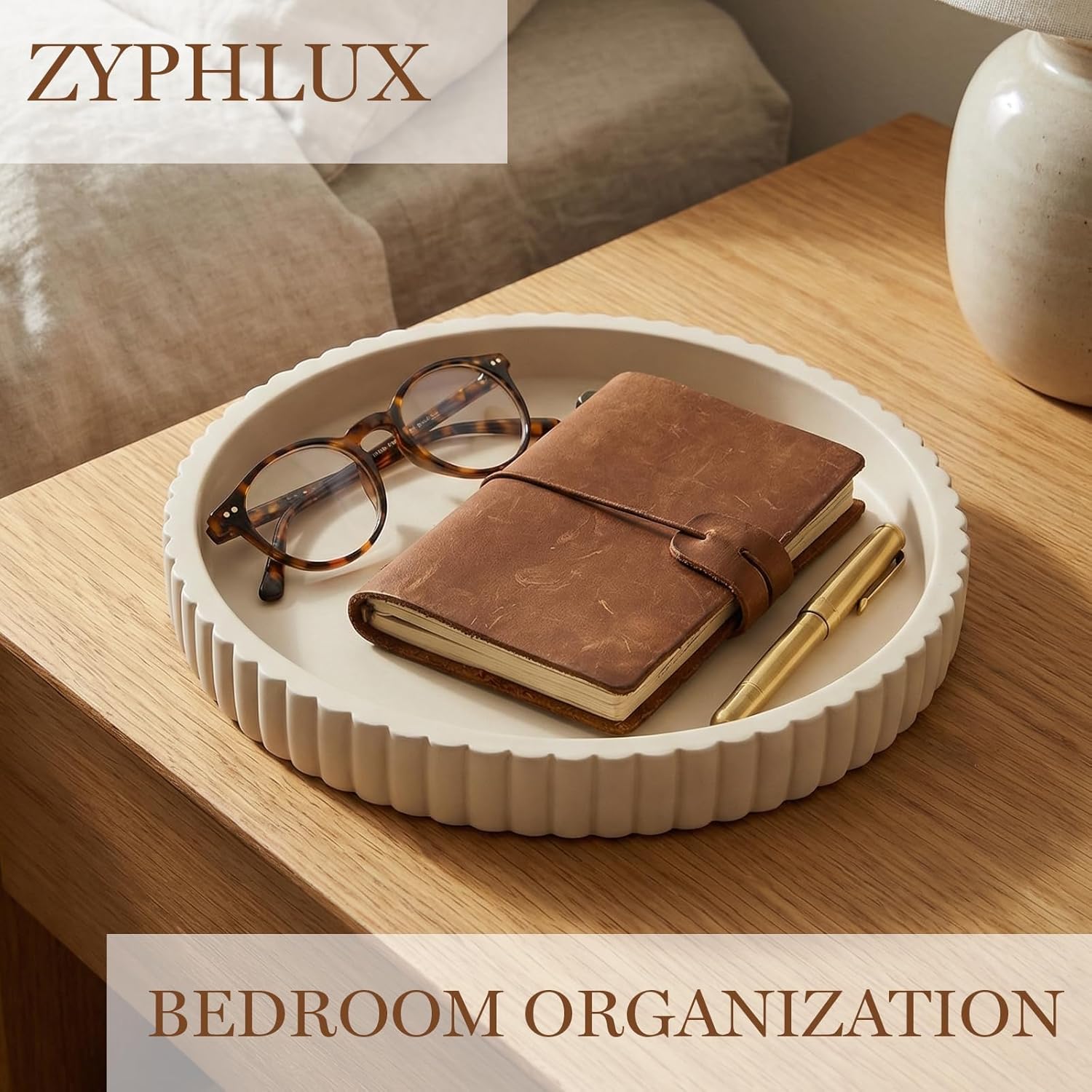 Round Decorative Trays & Coffee Table Tray / 11 Inch