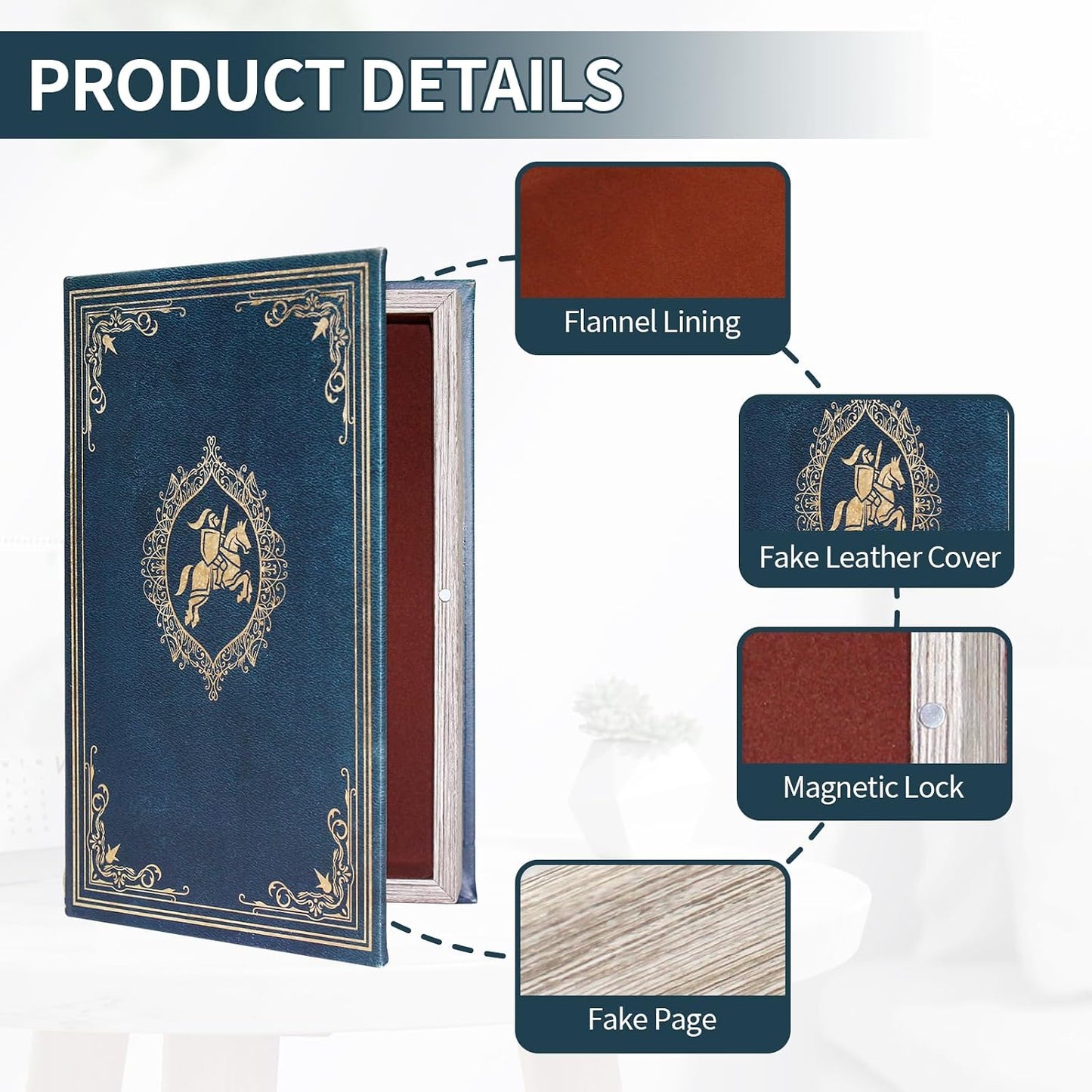 Faux Book Shaped Trinket Storage Container / Blue