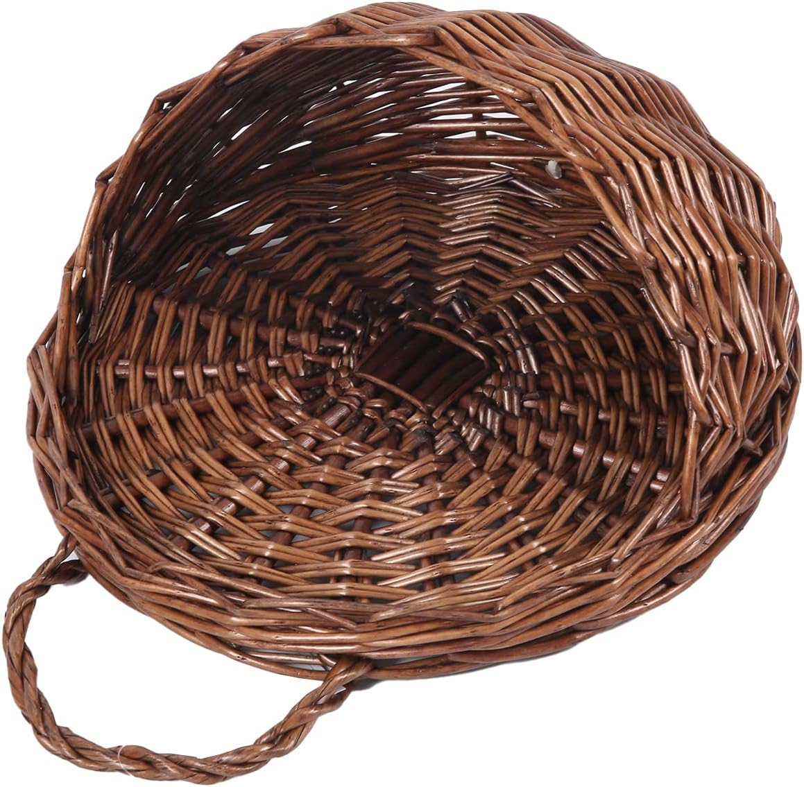 JJSQ Handmade Woven Wicker Hanging Storage Basket / Brown
