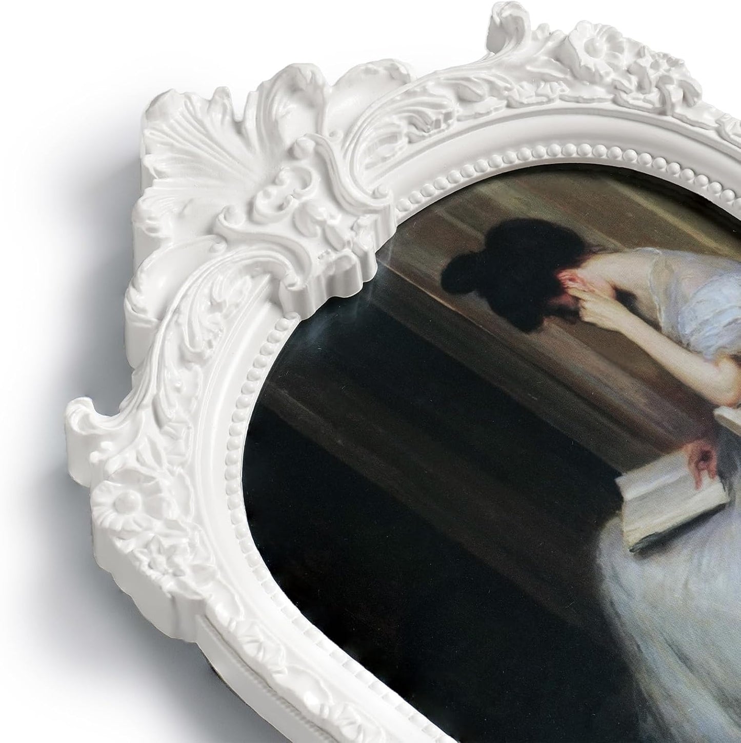 Vintage Ornate Resin Photo Frame / White Arch / 5 x 7