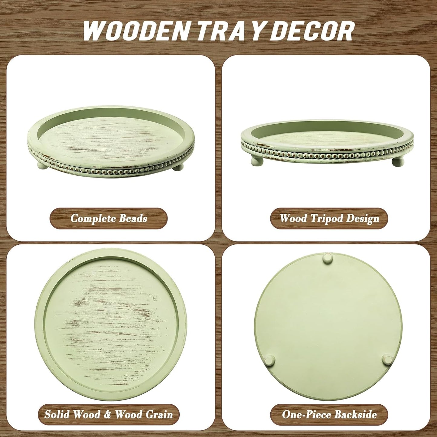 Handmade Wooden Decorative Tray / Sage