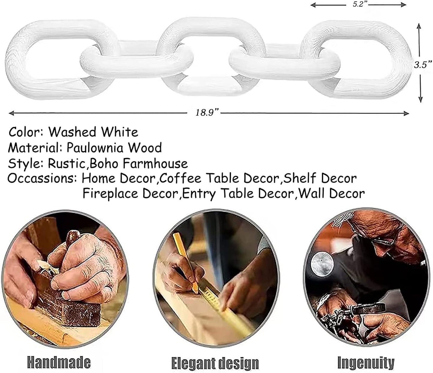 Wood Chain Link Decor and Beaded Garland Set