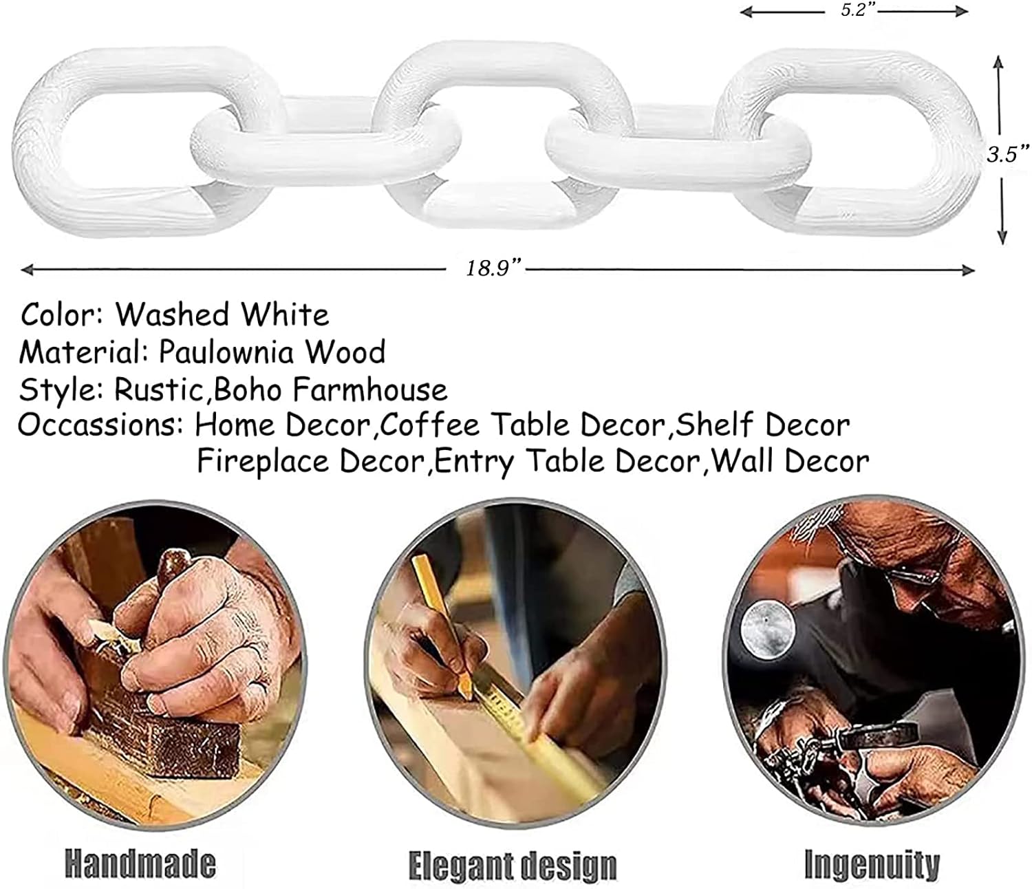 Wood Chain Link Decor and Beaded Garland Set