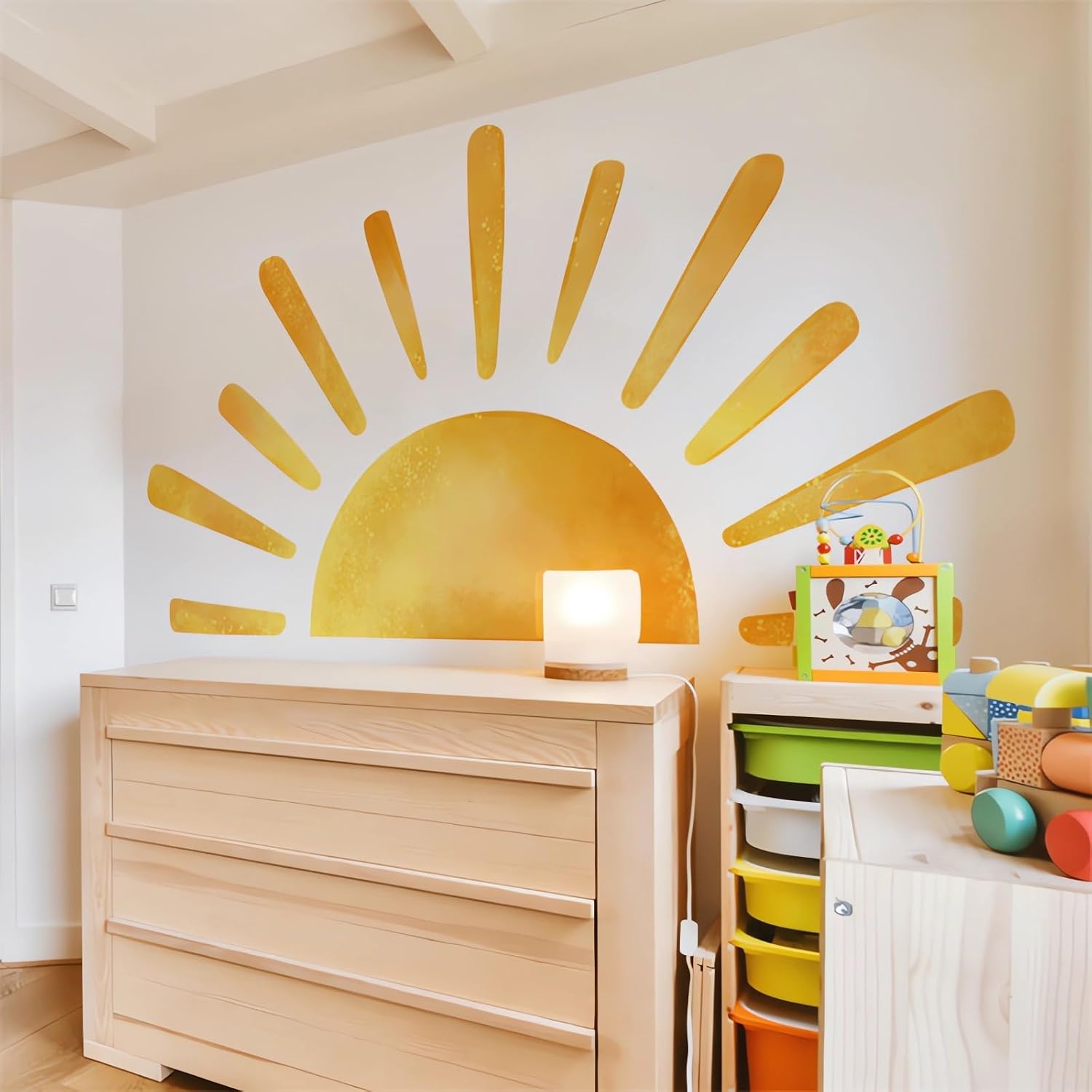 Large Sun Wall Stickers / Yellow / 68.5 x 37.4