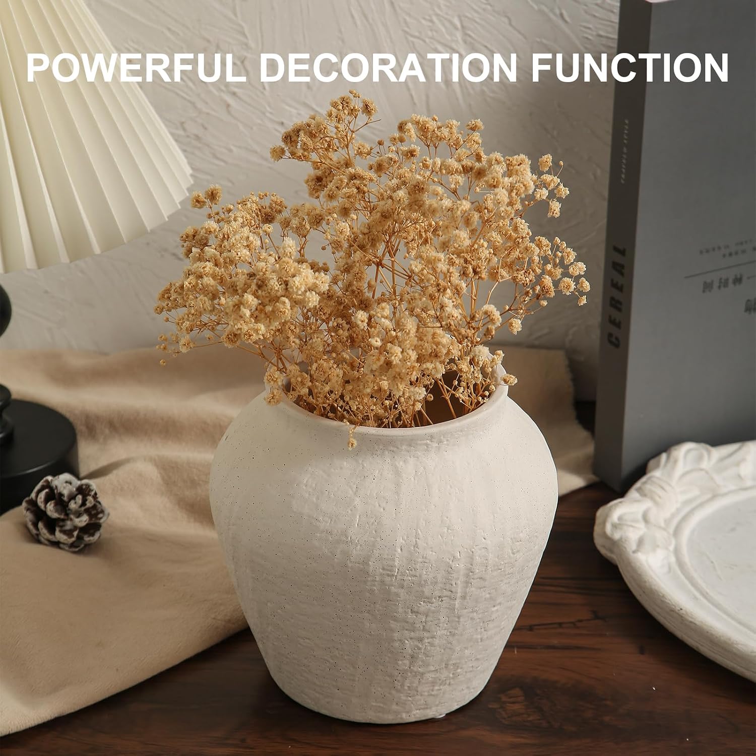 Farmhouse Ceramic Vase / Plain White / 6.3 x 6.1