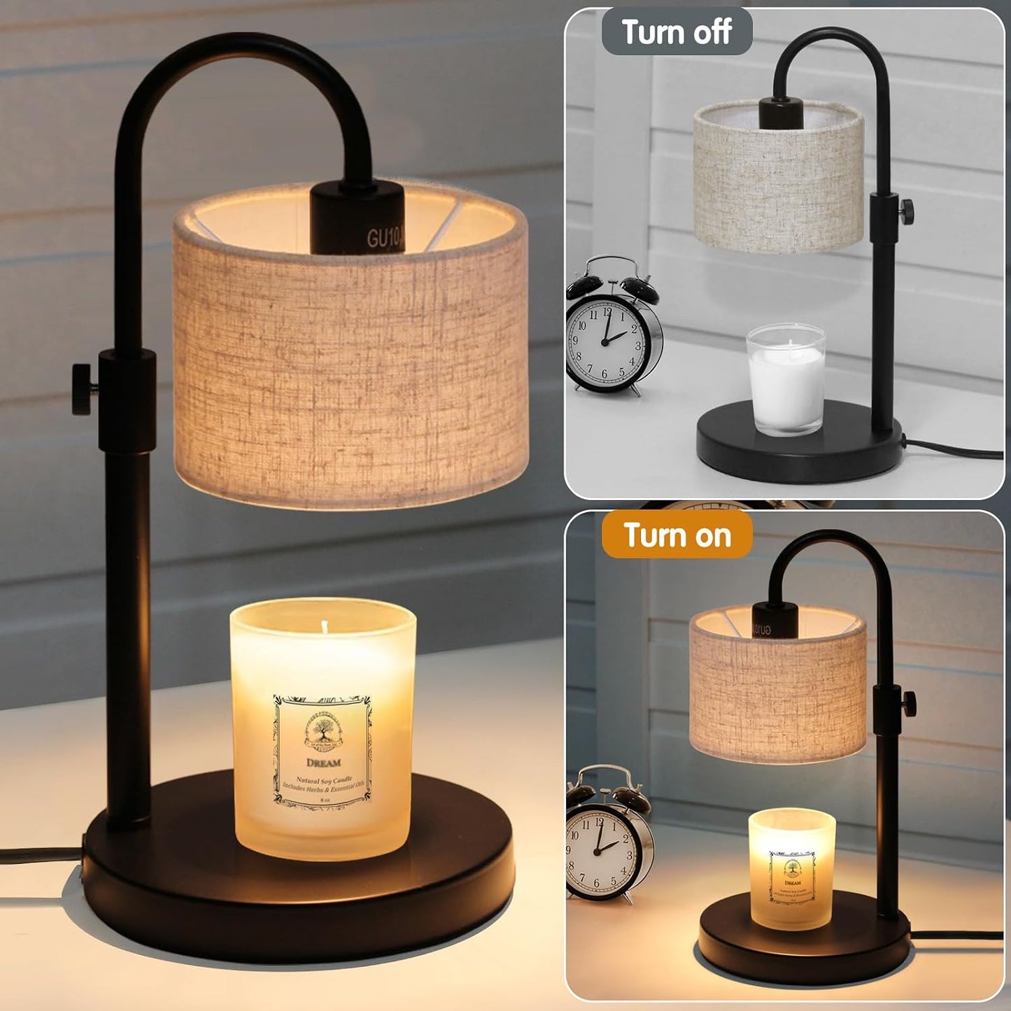 FINCMY Candle Warmer Lamp with Timer, Adjustable Height Candle Wax Warmer Candle Lamp Warmer for Jar Candles, Home