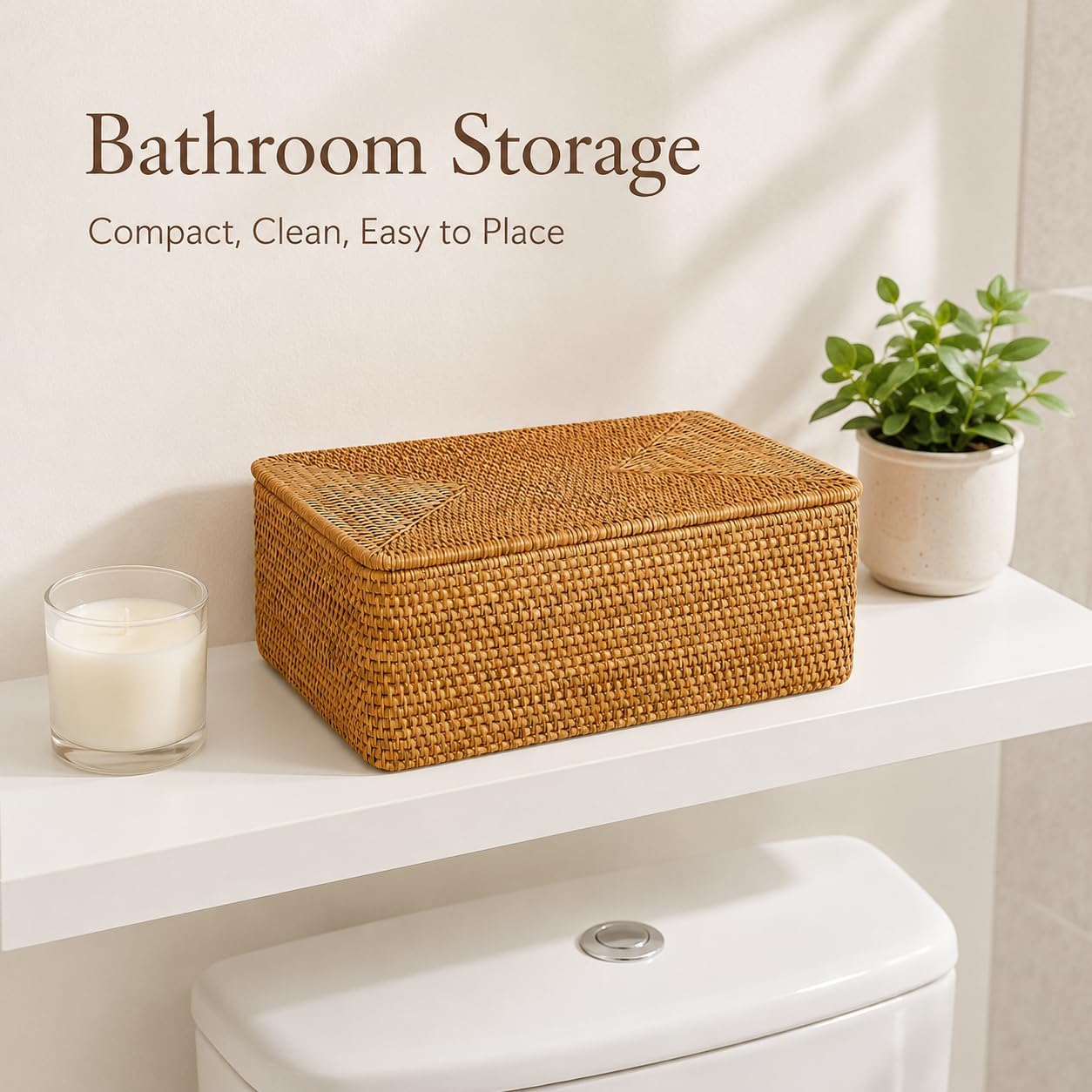 Small Wicker Storage Basket / Brown / 11.8 x 7.9 x 4.3