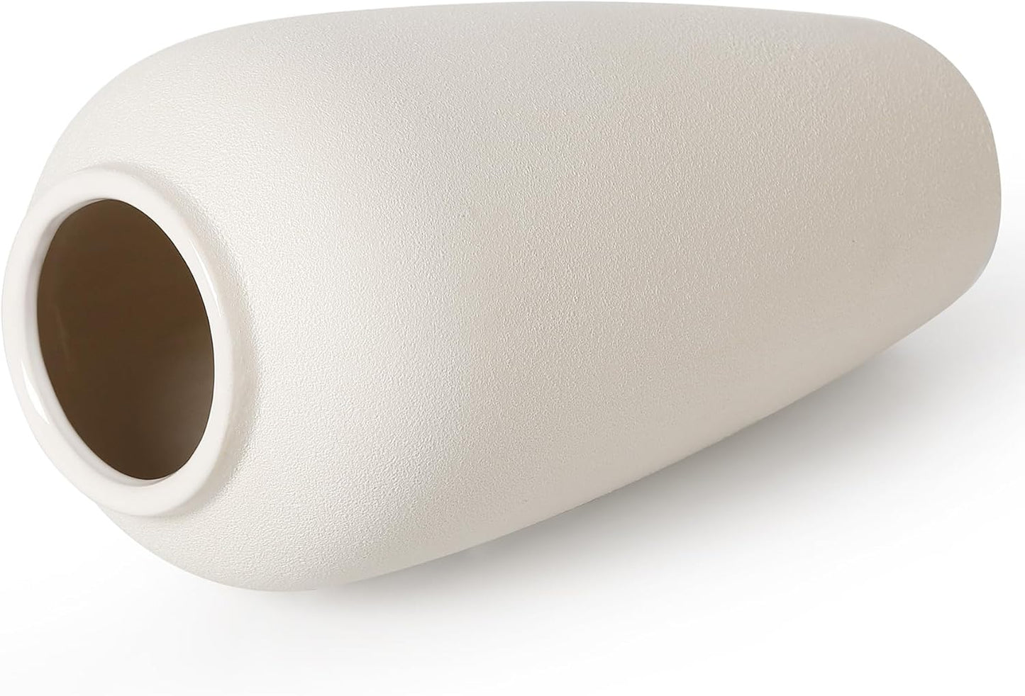 Rustic Ceramic Vase / Cream White-15