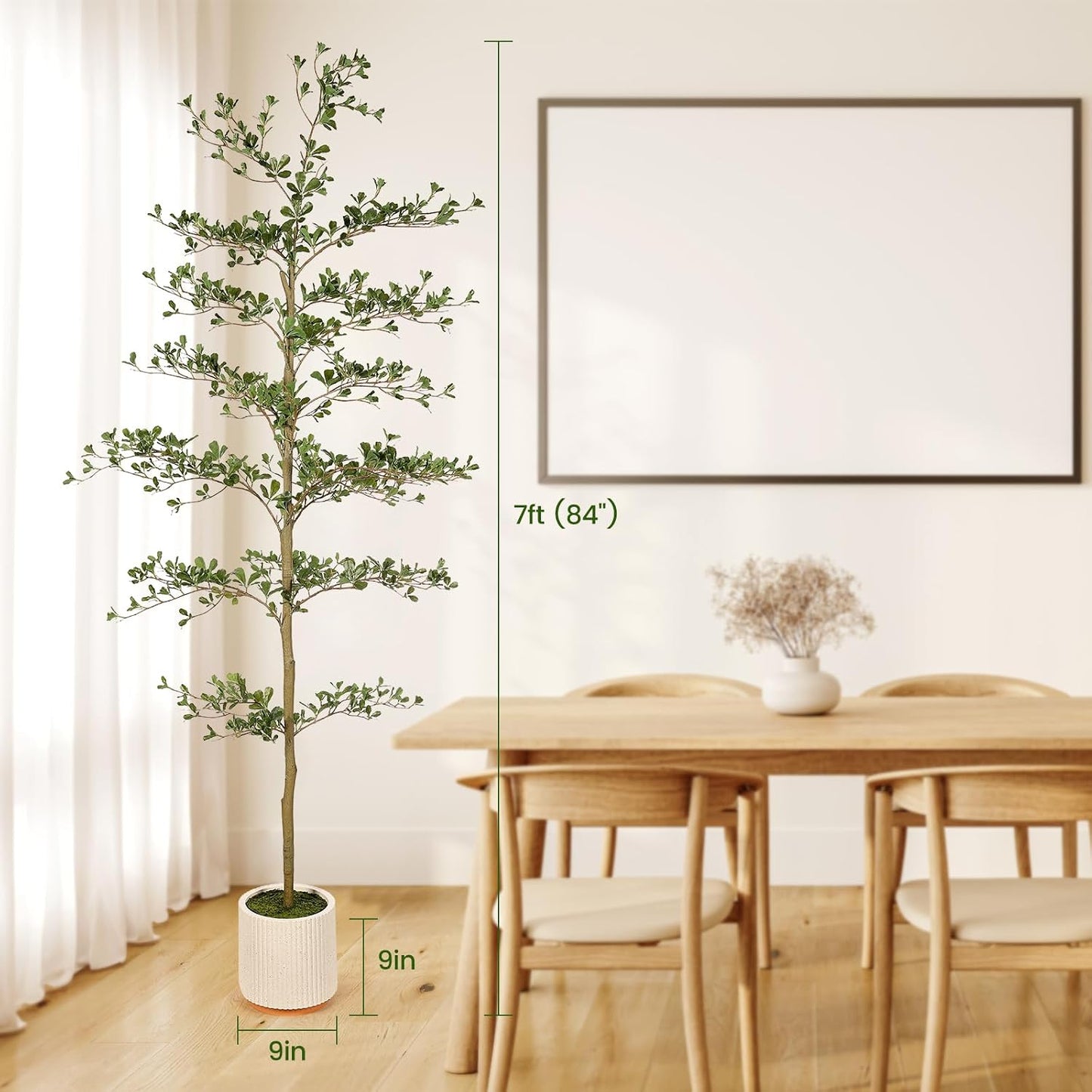Faux Olive Tree / 7ft / Black / 7 Inch