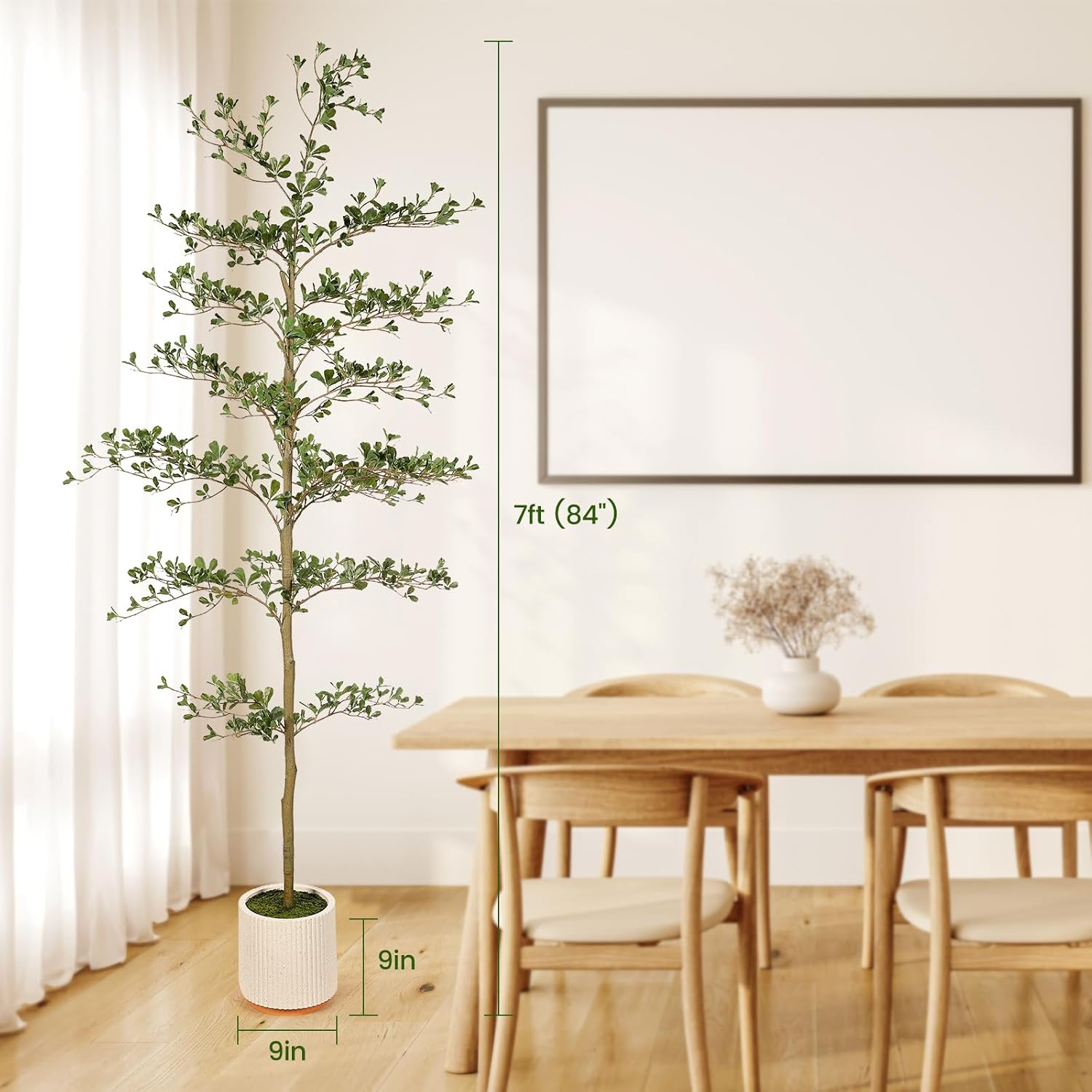 Faux Olive Tree / 7ft / Black / 7 Inch