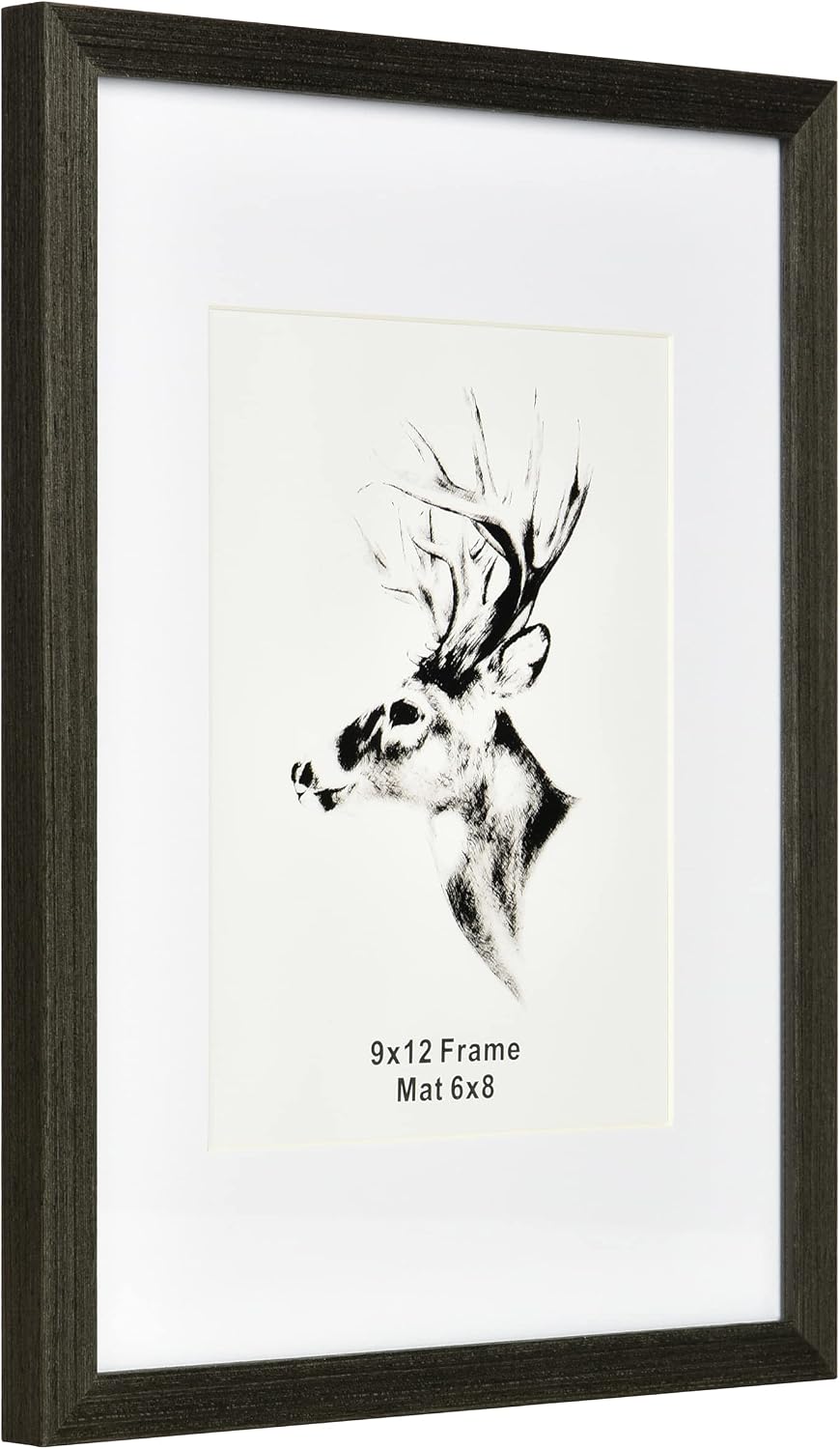 Yaetm 9x12 Black Picture Frame with Mat for 6x8 Set of 4, Solid Wood Photo Frames with Tempered Glass, 9 by 12 Frames