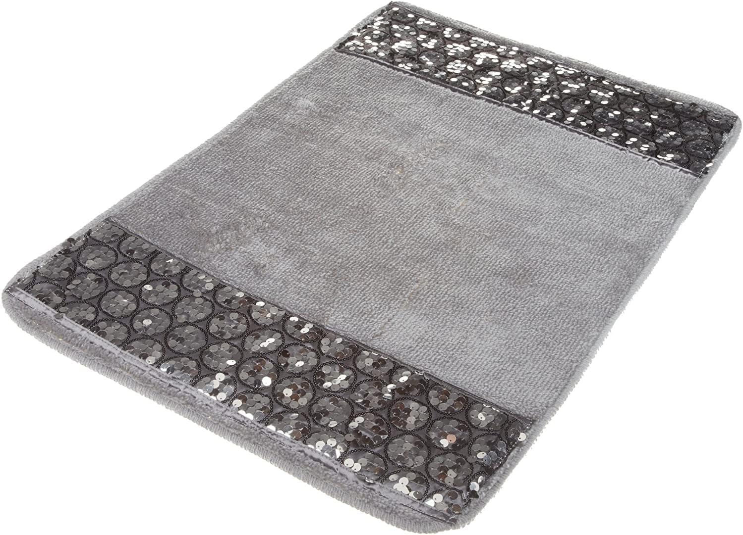 Zahari Home Sinatra Modern Bathroom Rug Classic Luxury Bath Rug Contemporary Decor Silver Bath Mat for Shower Unique