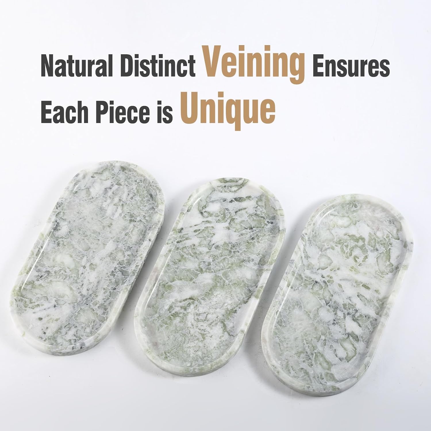 Catchall Tray for Perfume / Green Marble-bianco Palomino / 12 x 6 x 0.8