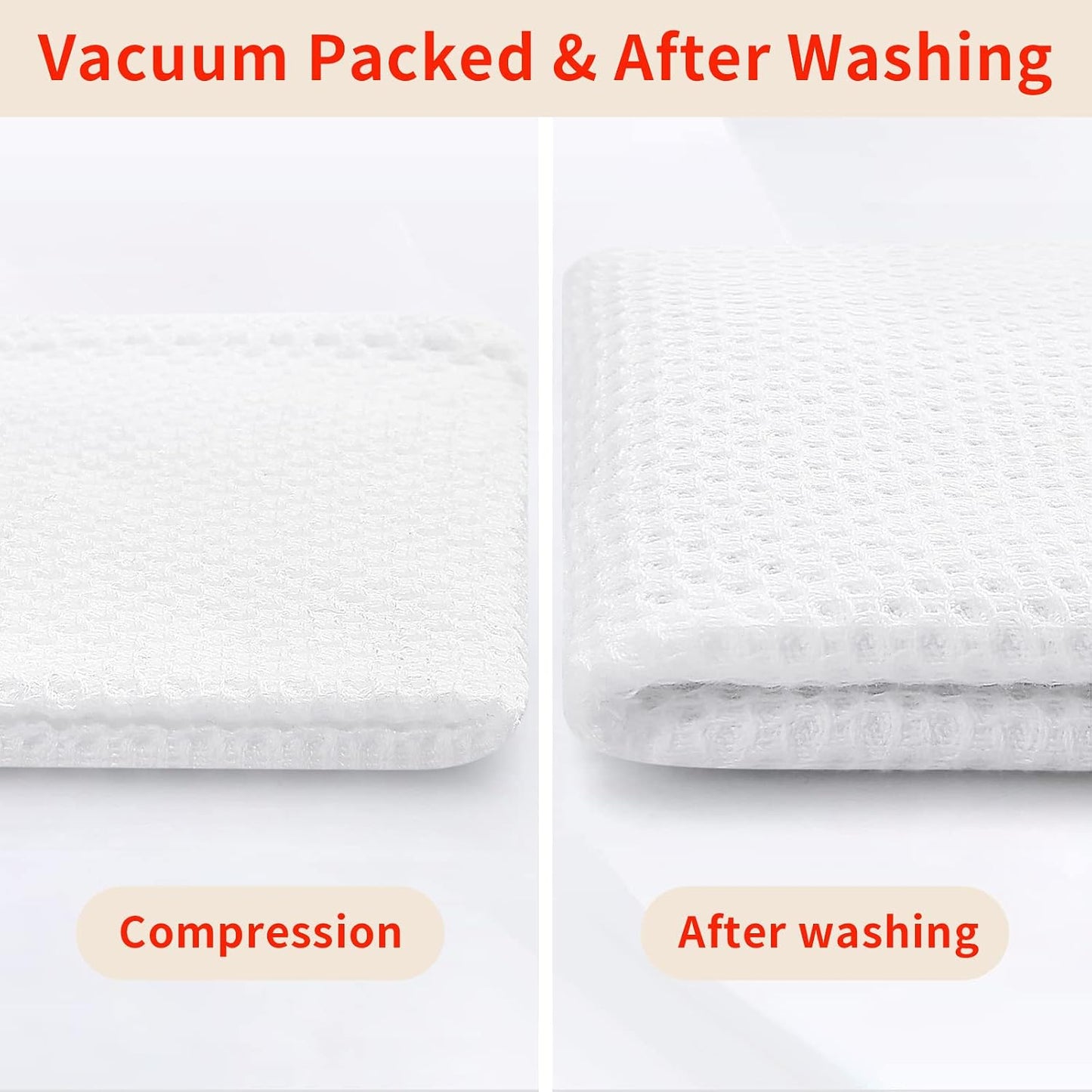 Homaxy 100% Cotton Waffle Weave Kitchen Dish Cloths 24-Pack, White | 12 x 12 Inches, Ultra Soft Absorbent Dish Towels