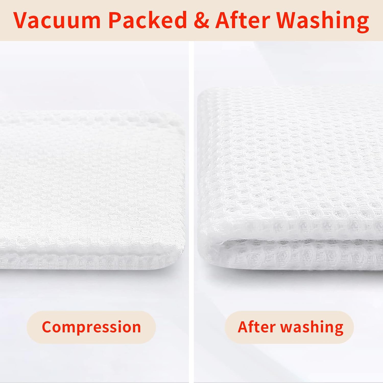 Homaxy 100% Cotton Waffle Weave Kitchen Dish Cloths 24-Pack, White | 12 x 12 Inches, Ultra Soft Absorbent Dish Towels