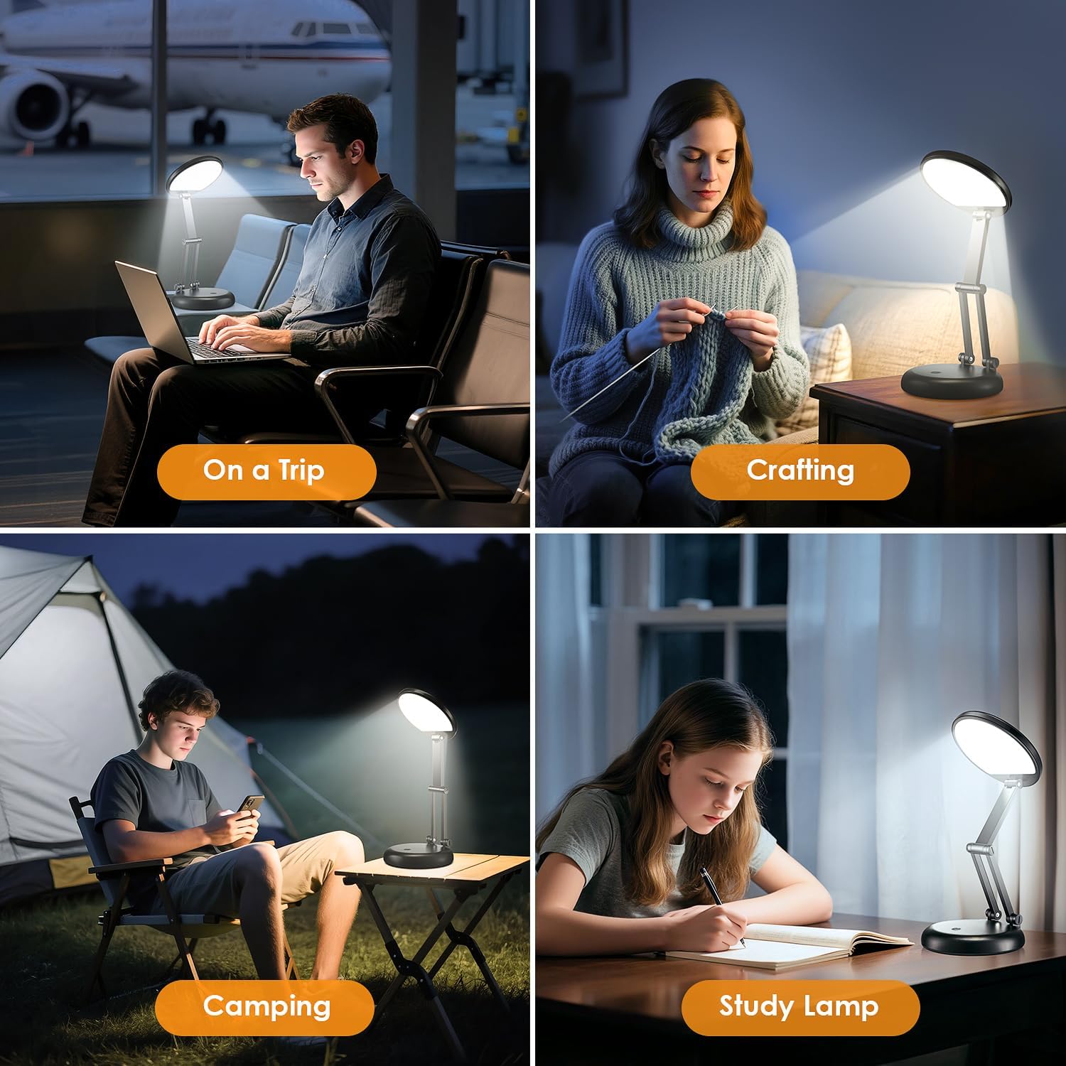 One Fire Cordless Lamp, 3600mAh Battery Operated Lamp, Rechargeable Lamp | 3600mAh Battery, 200H Use, 10 Brightness